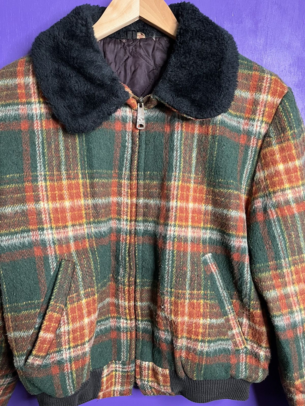 Vintage Vintage 70s Plaid fur collar airman’s jacket Size US M / EU 48-50 / 2 - 3 Thumbnail