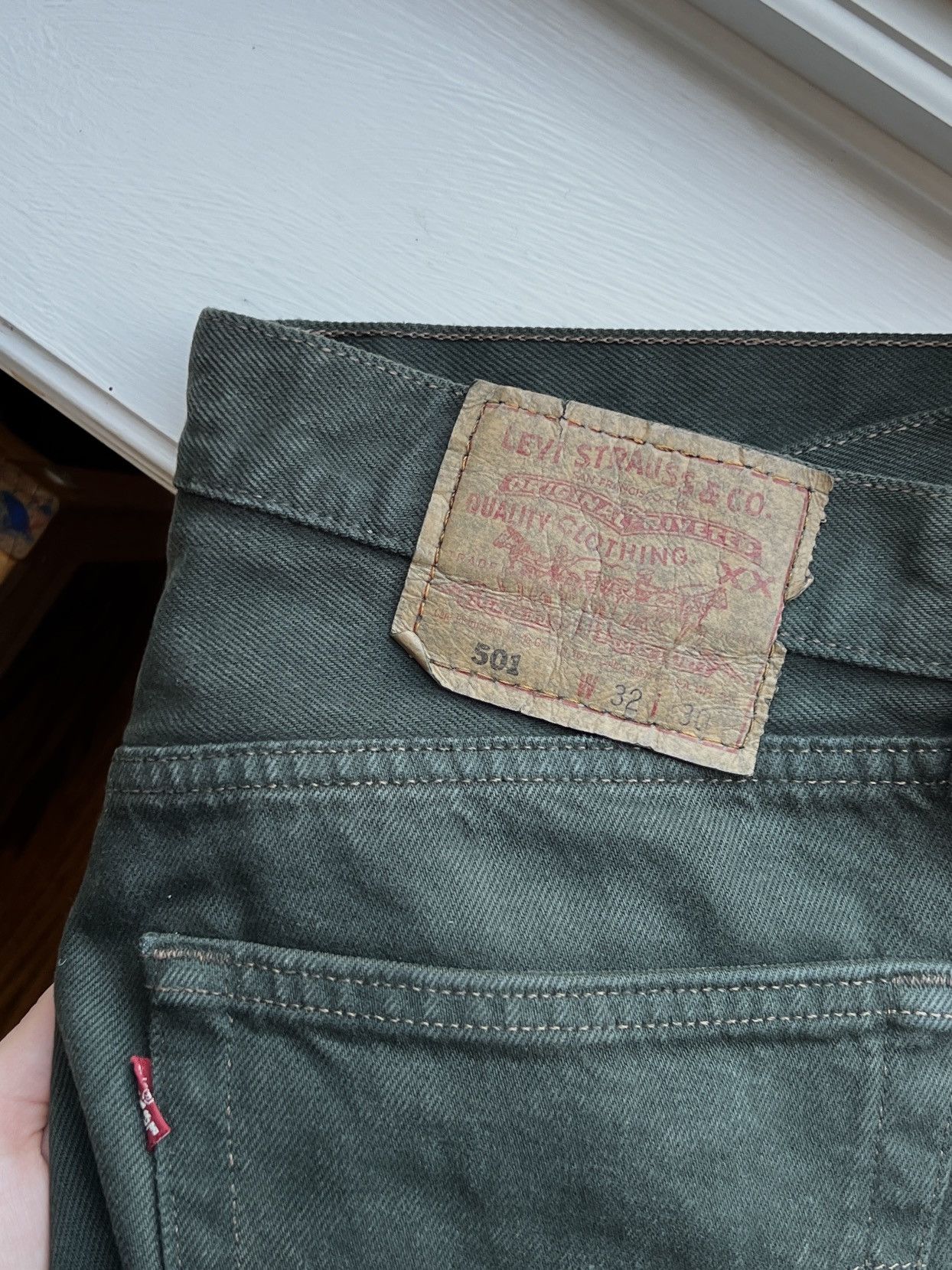Levi's × Vintage 501 Vintage Levi’s Green Jeans Size US 32 / EU 48 - 4 Thumbnail