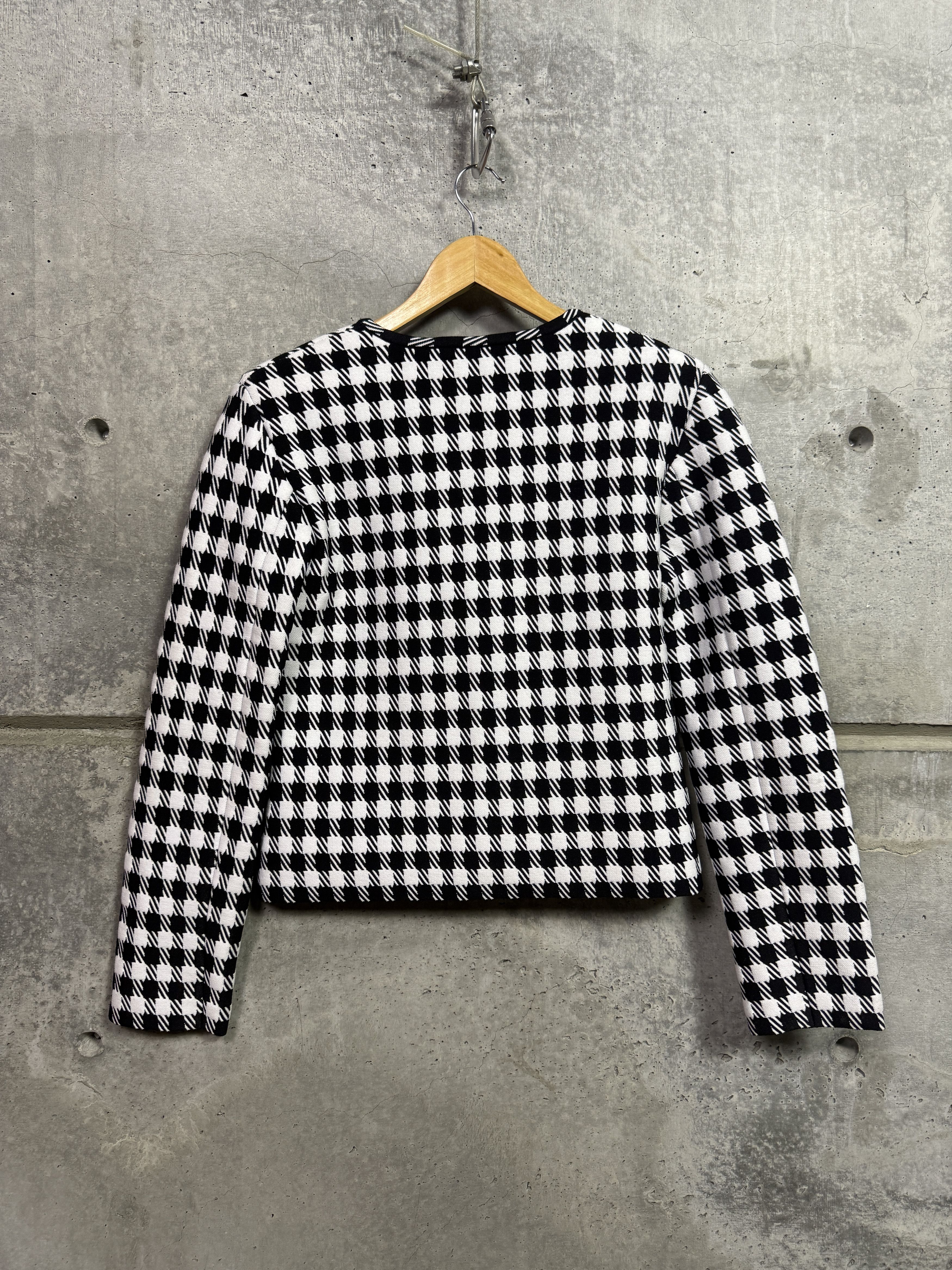 Alaia Alaia Black White Houndstooth Tati Knit Cardigan Sweater 40 Size S / US 4 / IT 40 - 2 Thumbnail