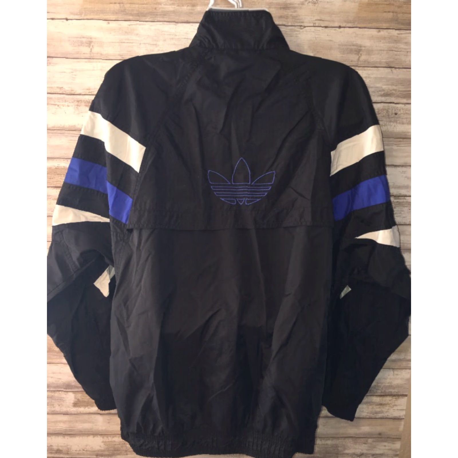 Adidas VINTAGE Adidas Jacket, Full Zip, Black, Mens XL, Athletic, Regular, Outer Shell Na, Solid, Basic Jacket, Pit to Pit 26 inches Size US XL / EU 56 / 4 - 2 Thumbnail