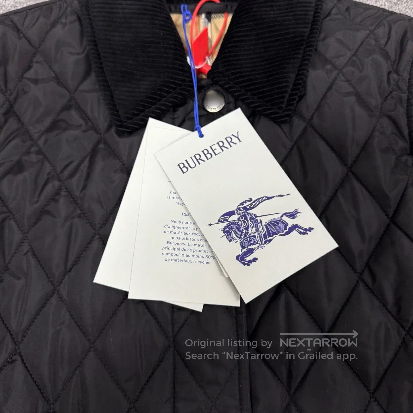 Burberry BURBERRY Warhorse Logo: Black diamond-patterned quilted co Size S / US 4 / IT 40 - 4 Thumbnail