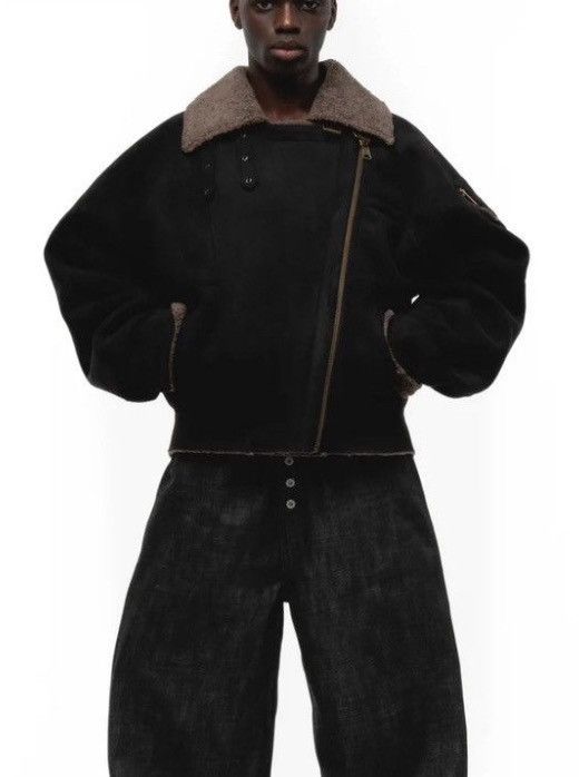 No Faith Studios Heavy Flight Shearling Jacket Brown/Black No Faith Studios Heavy Flight Shearling Jacket Brown/Black