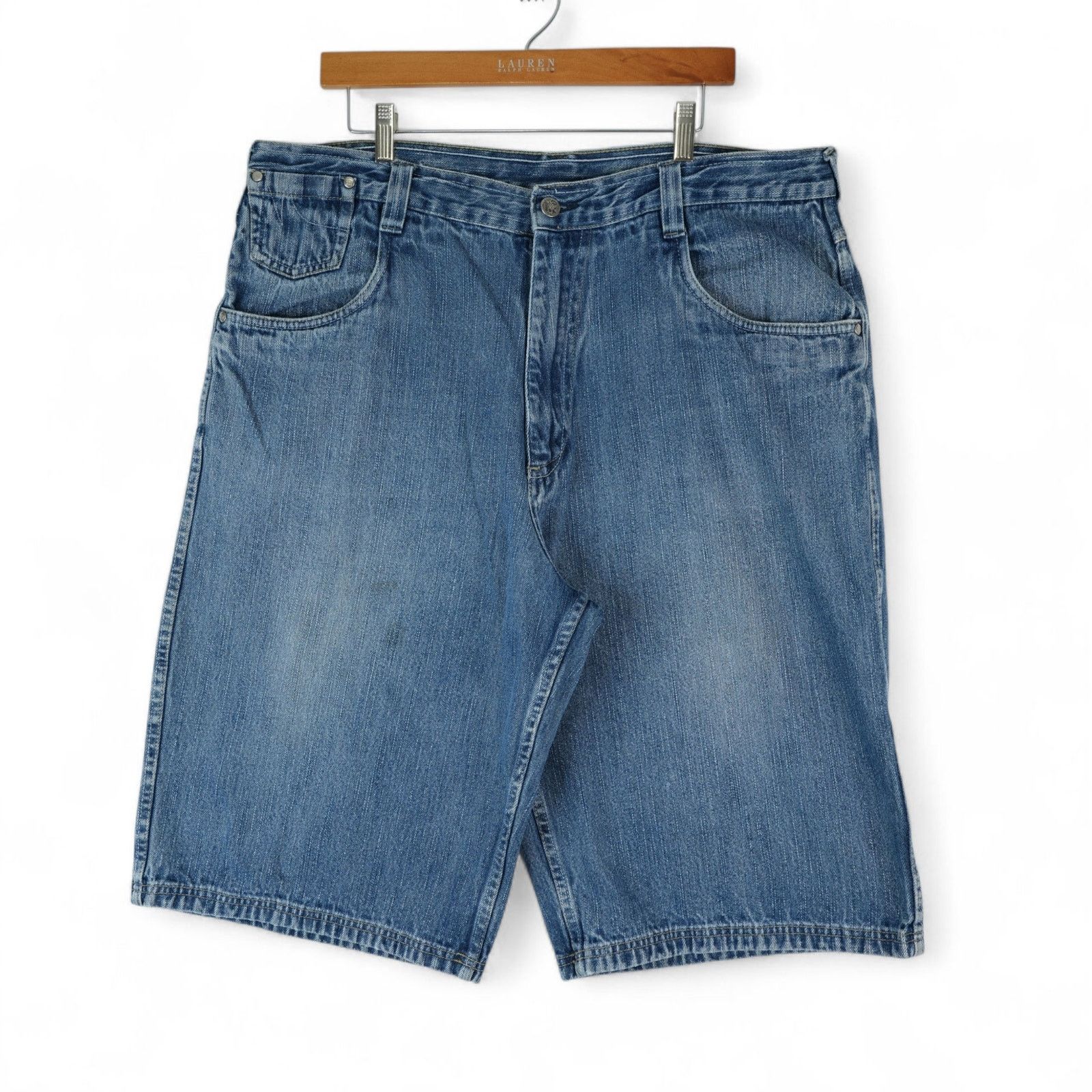 Makaveli Makaveli Tupac Jean Shorts Mens 40x14 Blue Jorts Baggy Y2K Size US 40 / EU 56 - 2 Thumbnail