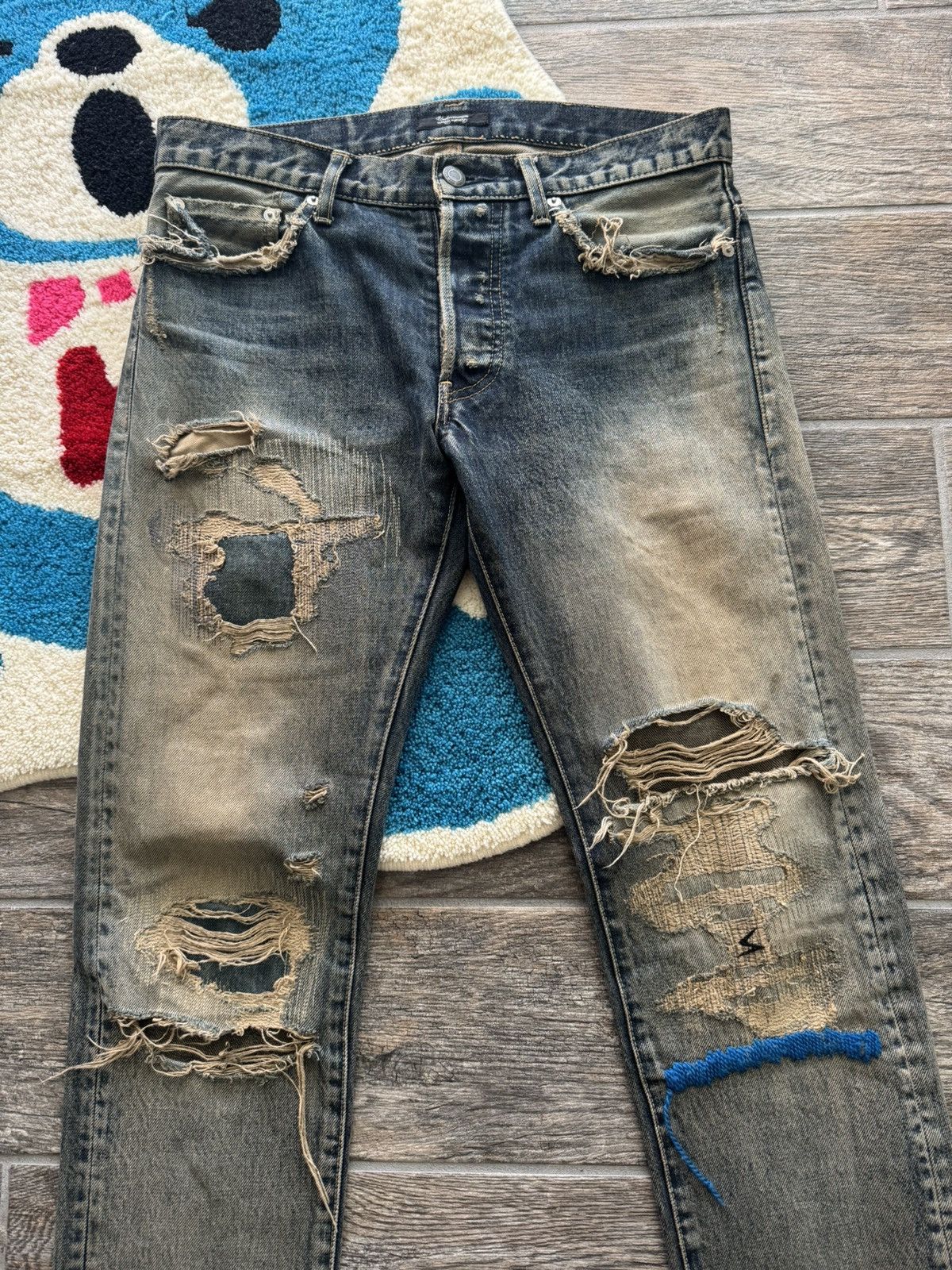 Jun Takahashi × Undercover Undercover SS10 ‘68’ blue yarn denim Size US 30 / EU 46 - 2 Thumbnail