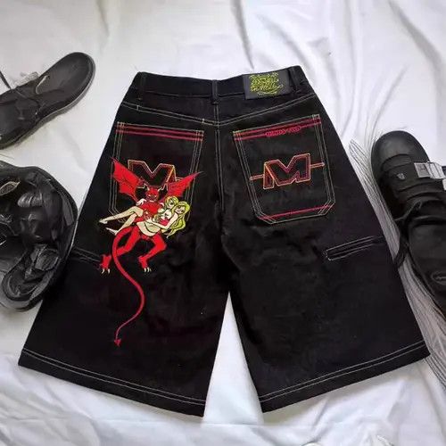 VIBE Street Hip Hop Vintage Loose Fit Denim Shorts Size US 31 - 1 Thumbnail