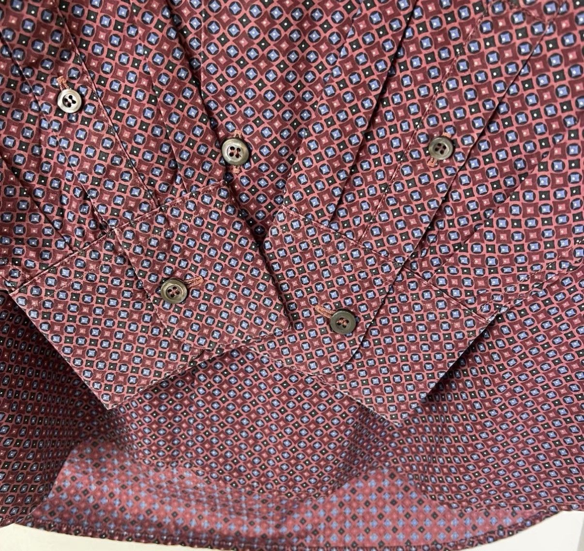 Prada Prada Burgundy Pattern Print Shirt K12 Size US XXS / EU 40 - 6 Thumbnail