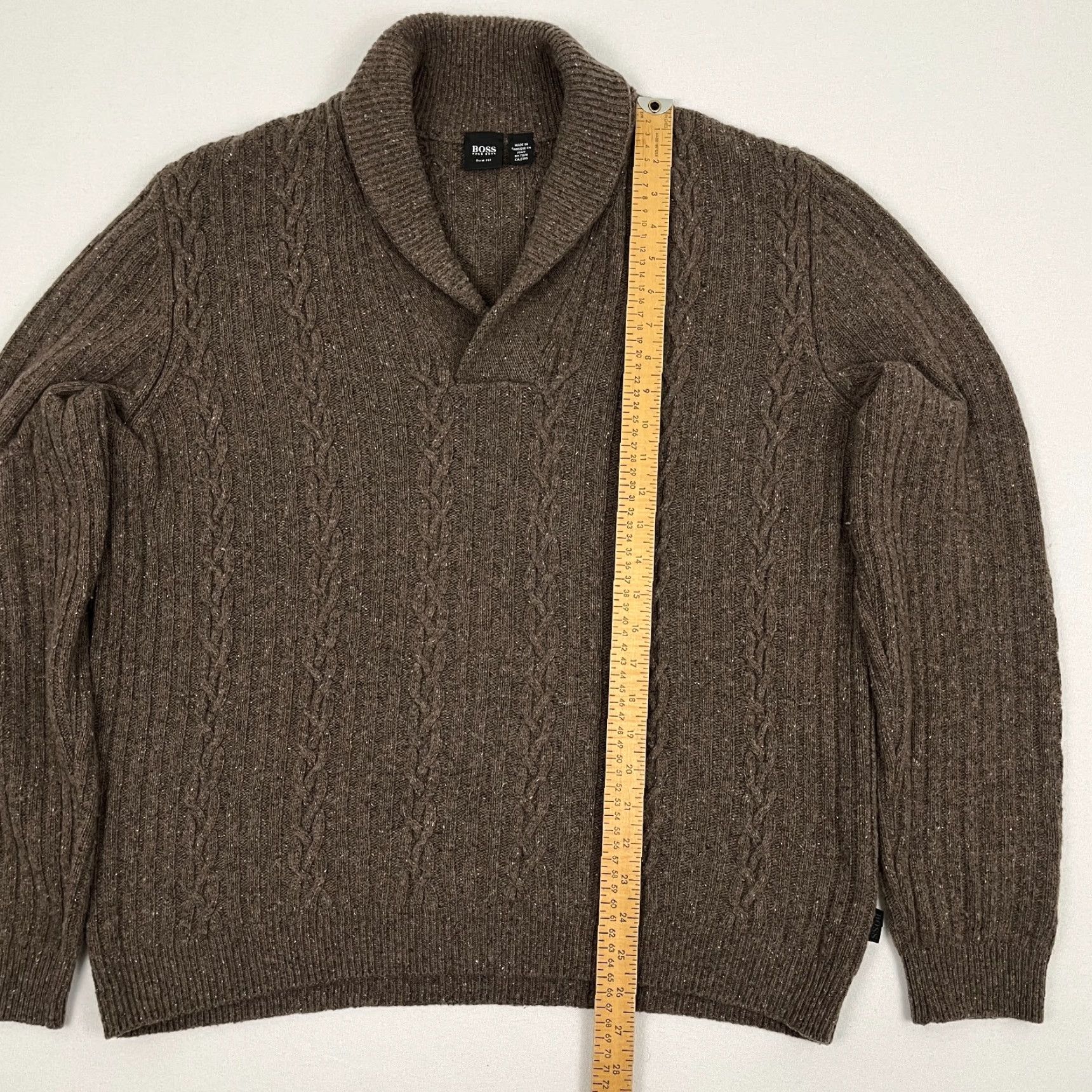 Hugo Boss Hugo Boss Sweater Mens XL Slim Fit Wool Silk Anogra Shawl Collar Pullover Preppy Size US XL / EU 56 / 4 - 5 Thumbnail