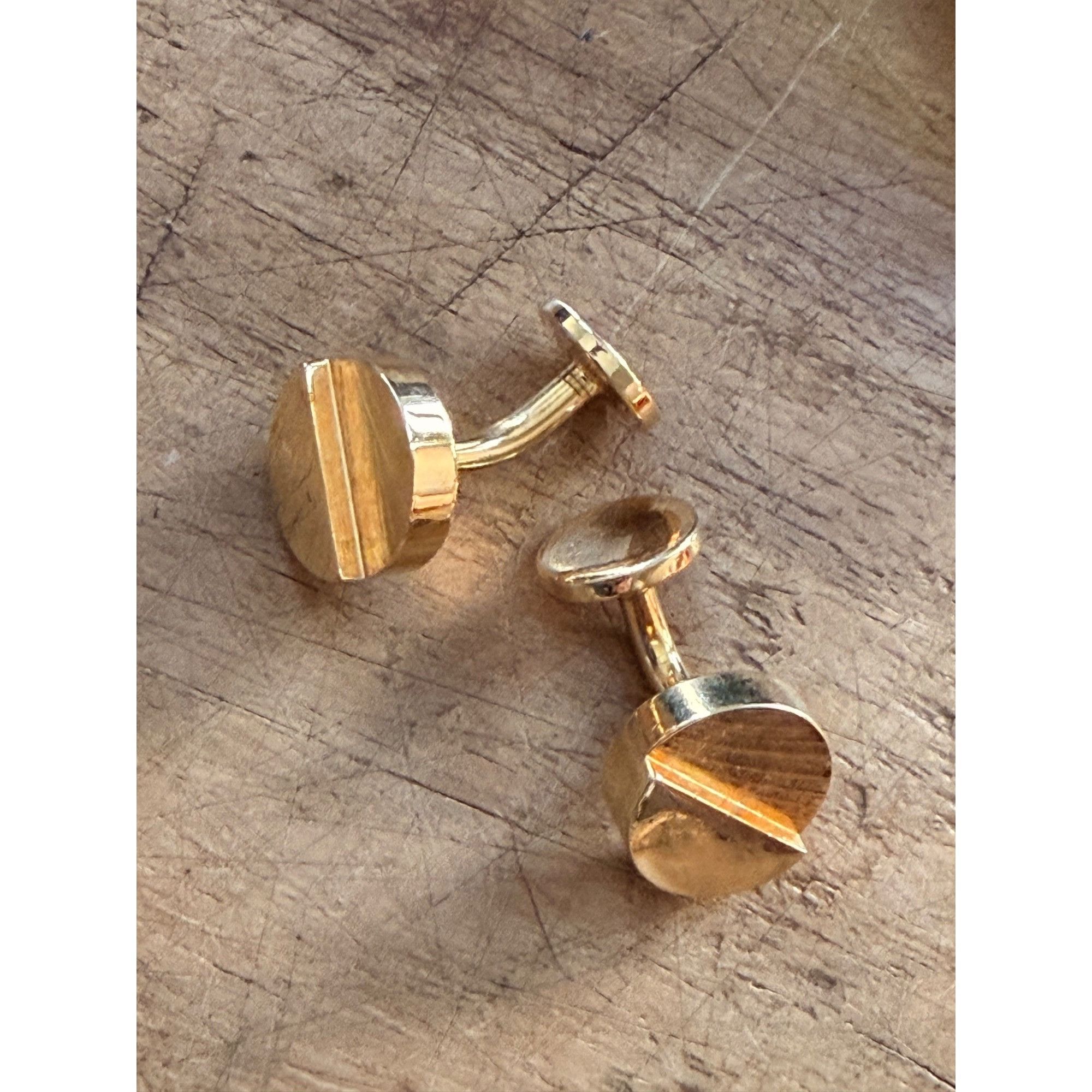 Other Gold & Silver Round Cufflinks With Textured Design In Black Size ONE SIZE - 2 Thumbnail