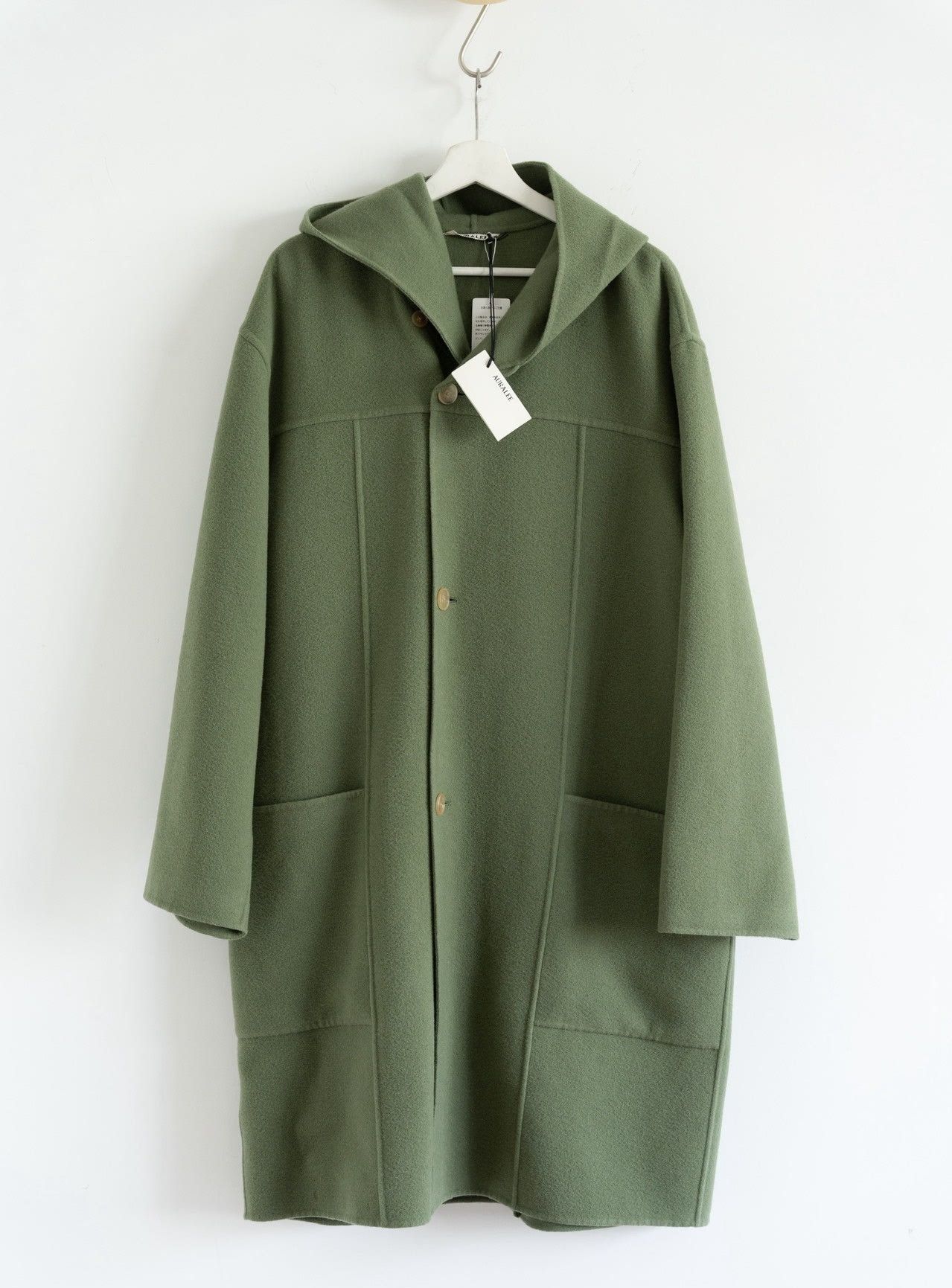 Auralee Auralee 22AW Light Green Wool Hooded Coat Size US M / EU 48-50 / 2 - 1 Thumbnail
