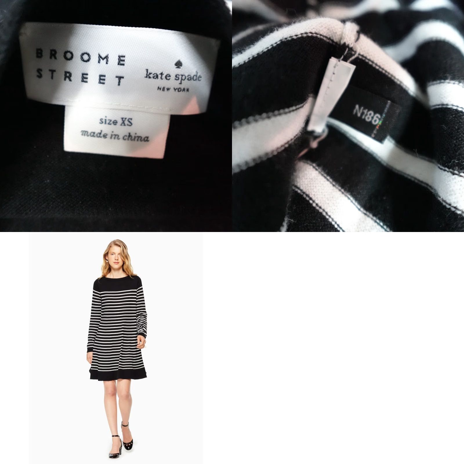 Vintage Kate Spade Womens Dress XS Black A-line Sheath Long Sleeve Dress Size XS / US 0-2 / IT 36-38 - 8 Thumbnail