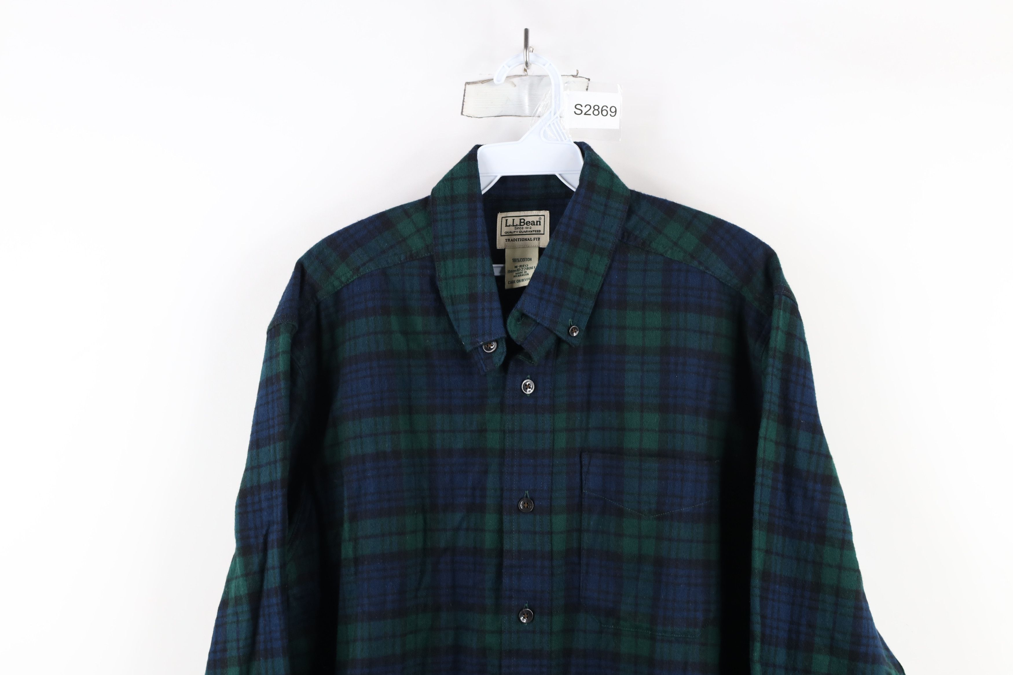 L.L. Bean × Vintage Vintage LL Bean Flannel Collared Button Down Shirt Plaid Size US M / EU 48-50 / 2 - 2 Thumbnail