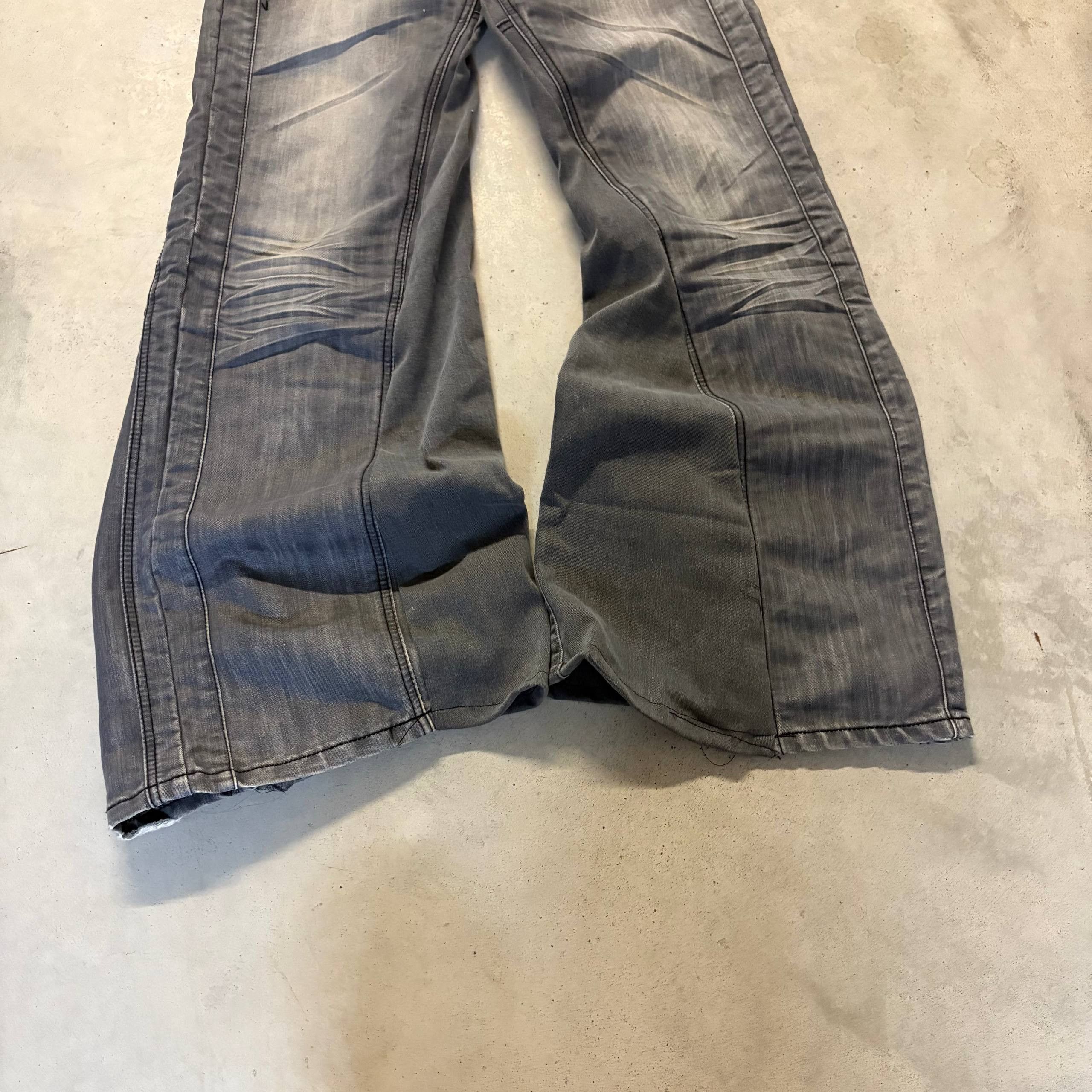 Japanese Brand Low Rise Faded Gray Jeans – Handmade Y2K Size US 29 - 4 Thumbnail