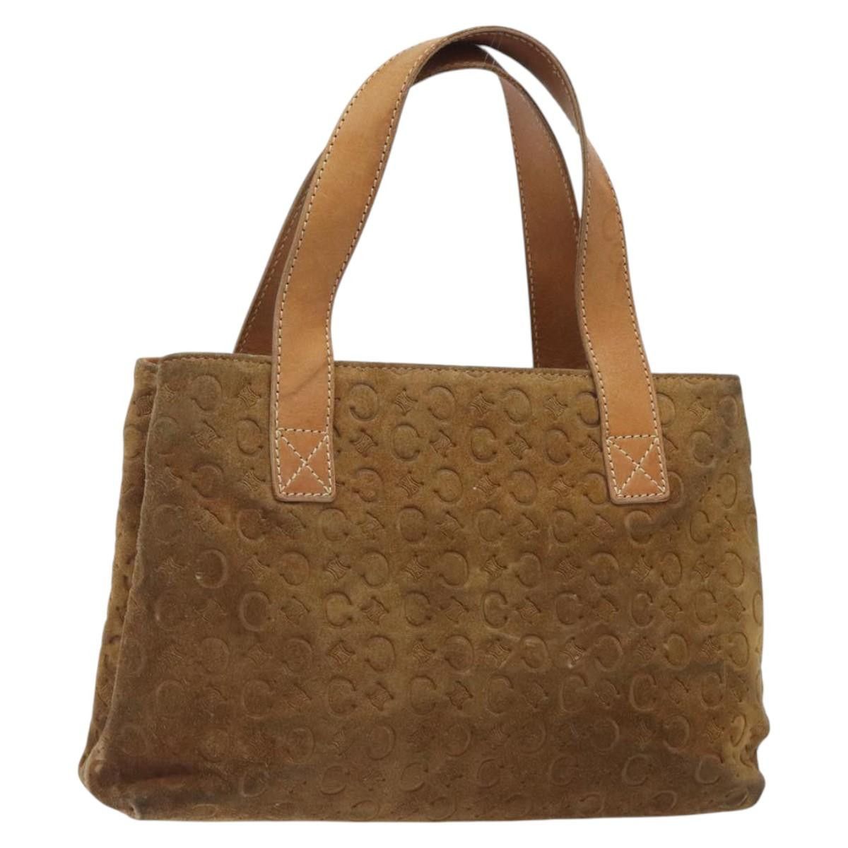 Celine CELINE Macadam Canvas Hand Bag Suede Brown Gold Size ONE SIZE - 1 Thumbnail