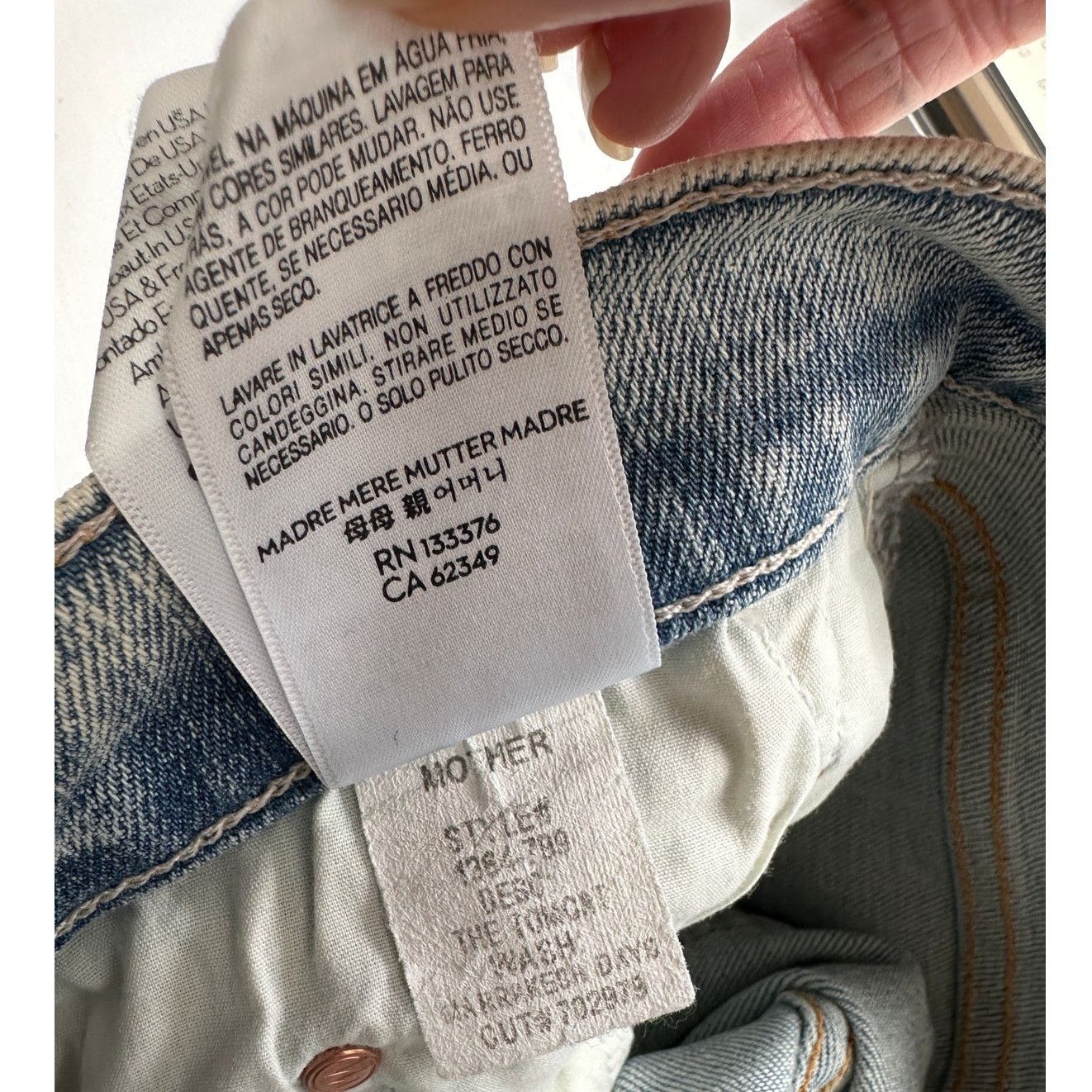 Other Mother Tomcat Straight Jeans Blue 33 Button Marrakesh Days Size 33" - 10 Thumbnail