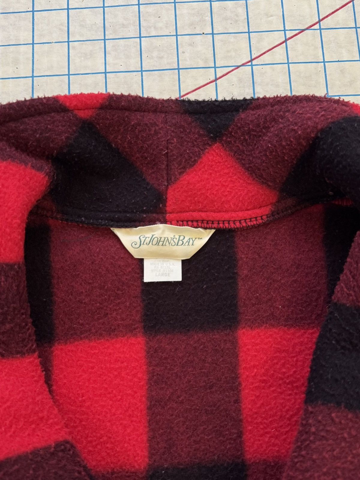 St. Johns Bay Vintage St. Johns Bay 1/4 Zip Buffalo Plaid Fleece Mens Larg Size US L / EU 52-54 / 3 - 8 Thumbnail