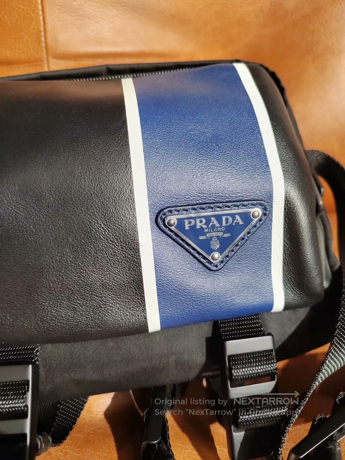 Prada Prada Canvas Crossbody Bag Black Blue. Size ONE SIZE - 3 Thumbnail