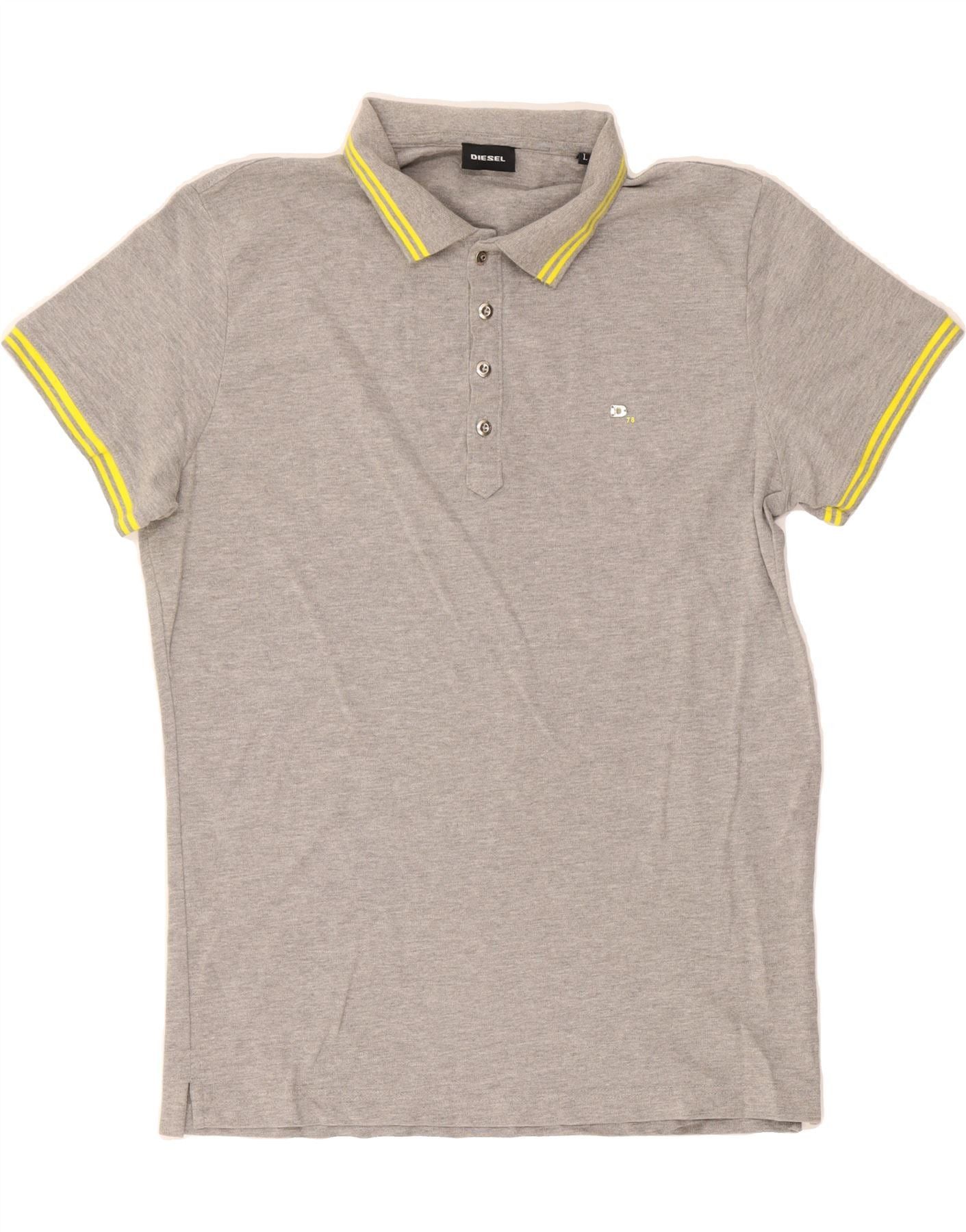 Diesel Mens Polo Shirt Large Grey Size US L / EU 52-54 / 3 - 1 Thumbnail
