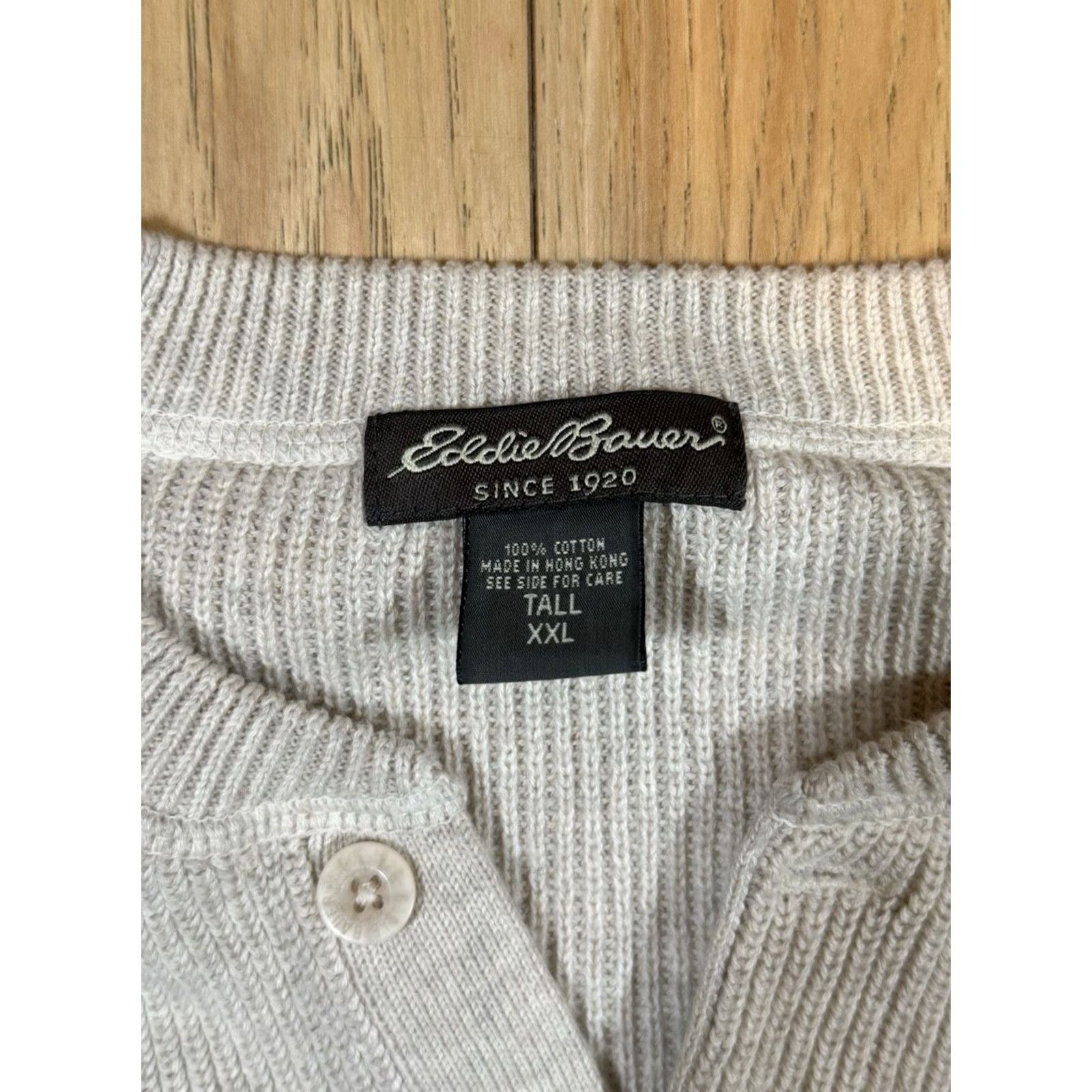 Eddie Bauer VINTAGE Eddie Bauer Cardigan Sweater Men’s 2XLT Beige Cotton Sweater Cardigan Mens 2XLT Beige Size US XXL / EU 58 / 5 - 3 Thumbnail