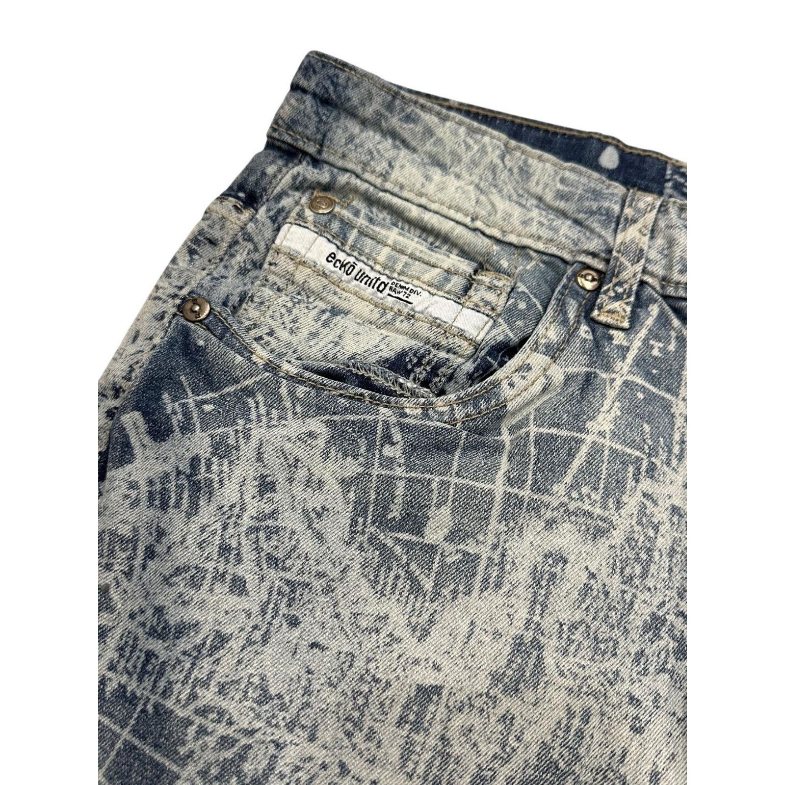 Ecko Unltd. Ecko Unltd Men's All Over Print Skinny Fit Denim Jeans Size US 38 / EU 54 - 4 Thumbnail