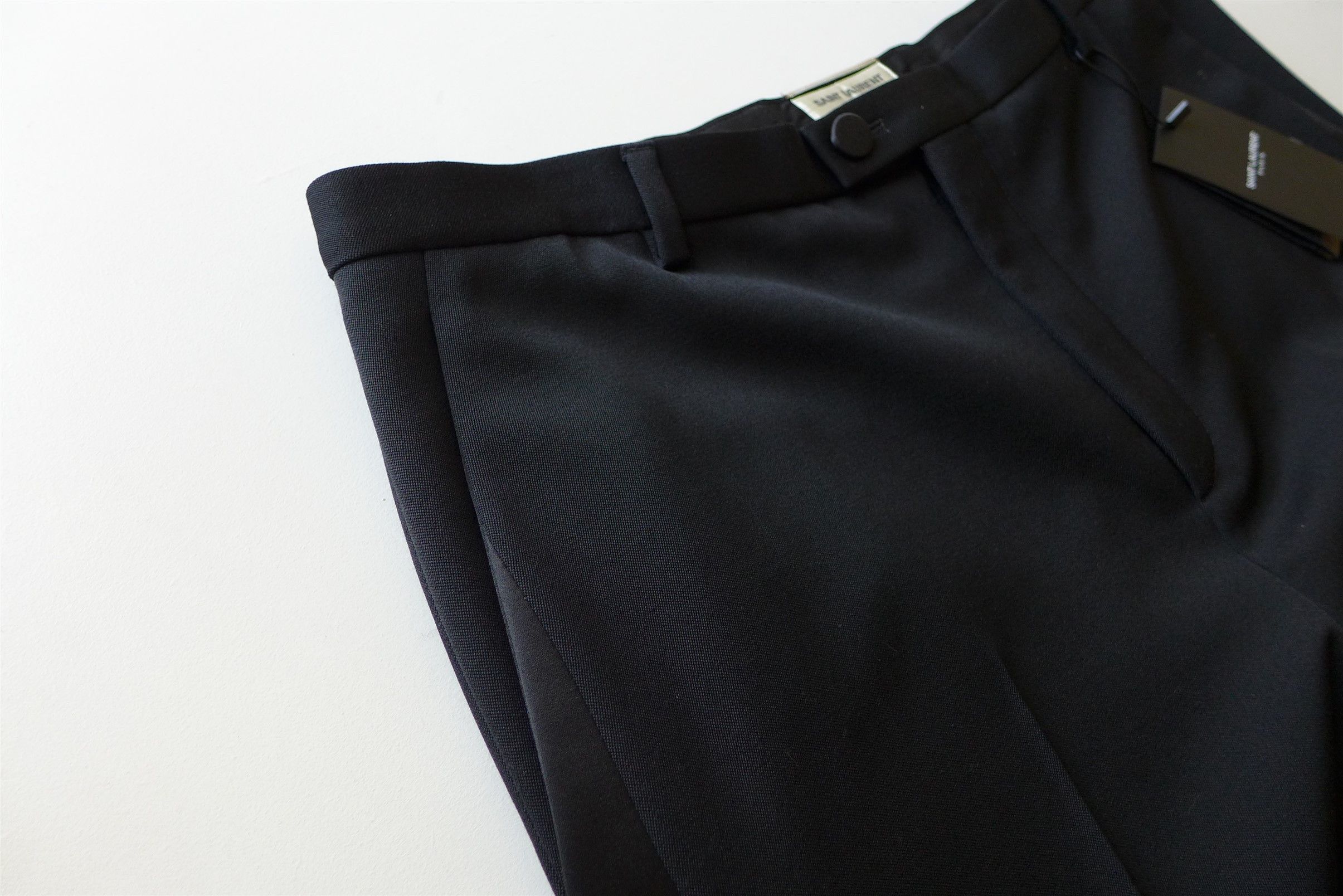 Saint Laurent Paris Saint Laurent Tuxedo Trousers - Black Wool Size US 34 / EU 50 - 13 Thumbnail