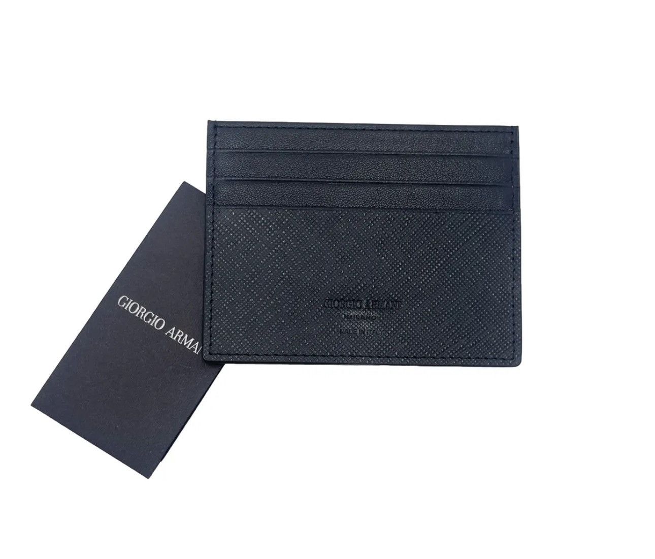 Giorgio Armani leather card holder wallet in black