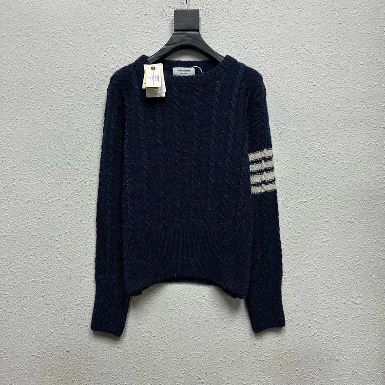 Thom Browne Thom browne SS23 classic four-striped thick knitted blue ro Size US L / EU 52-54 / 3 - 1 Thumbnail