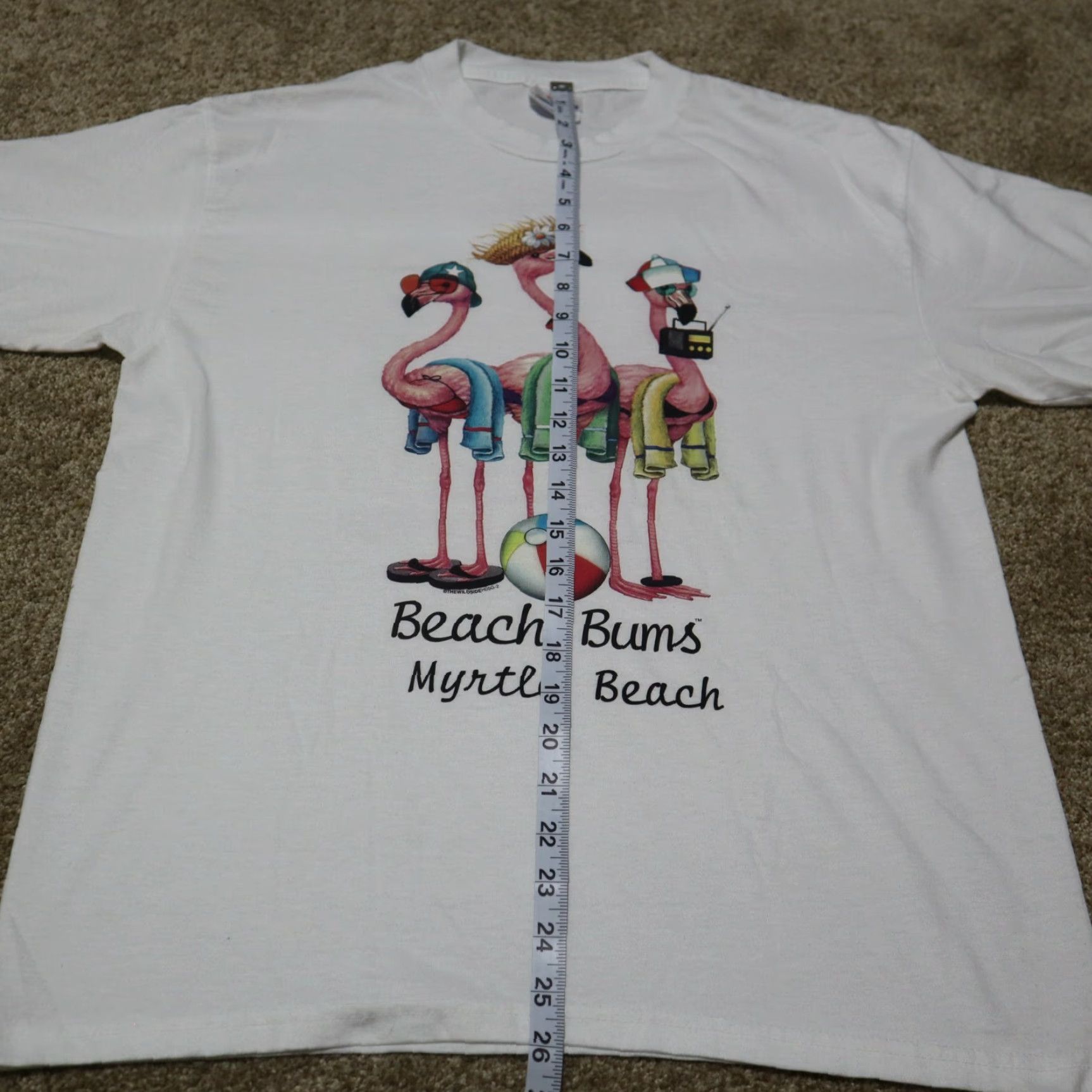 Hanes Hanes T-Shirt Myrtle Beach Beach Bums South Carolina SC White M Medium Mens Shirt 90s Beach Theme Size US M / EU 48-50 / 2 - 3 Thumbnail