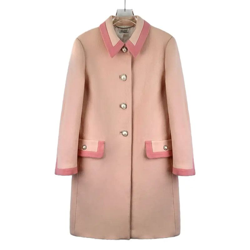 Miu Miu Miu Miu Pink Wool Women's Overcoat 0089 Size ONE SIZE - 1 Thumbnail