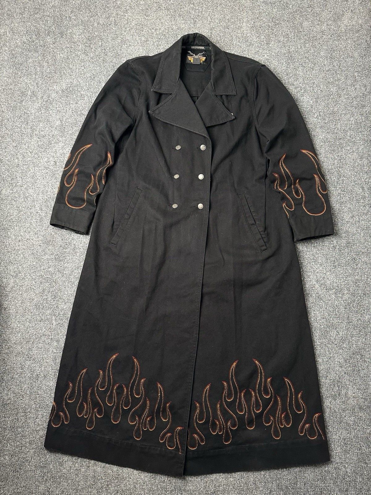 Harley Davidson Mens Coat Harley Davidson Flame Embroidered Long, Size XL Size US XL / EU 56 / 4 - 1 Thumbnail