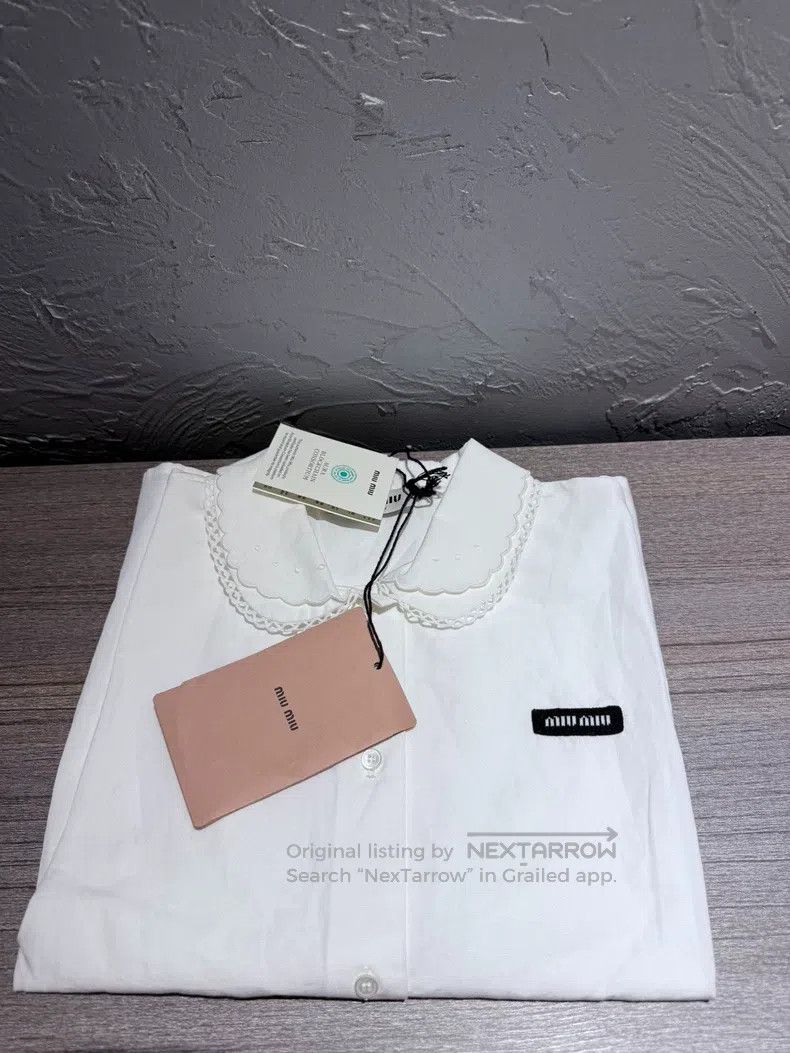 Miu Miu 40 Lace doll collar shirt