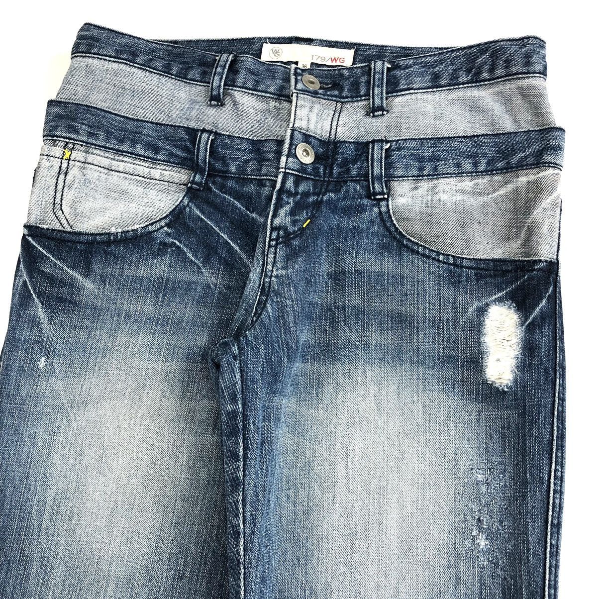 If Six Was Nine × Japanese Brand × PPFM 179/WG Nicole Club Double Waist Blue Wash Jeans Size US 36 / EU 52 - 3 Thumbnail