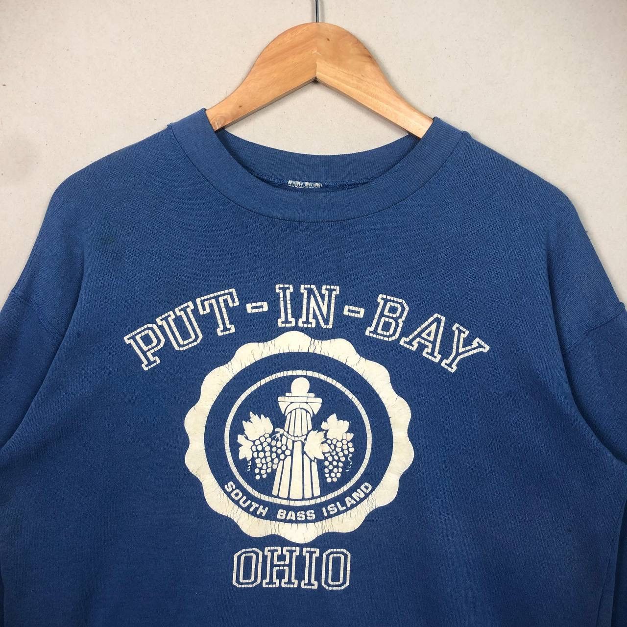 Vintage Thrashed 80s Ohio USA Sun Faded Blue Sweatshirt ERD GRUNGE Size US M / EU 48-50 / 2 - 3 Thumbnail