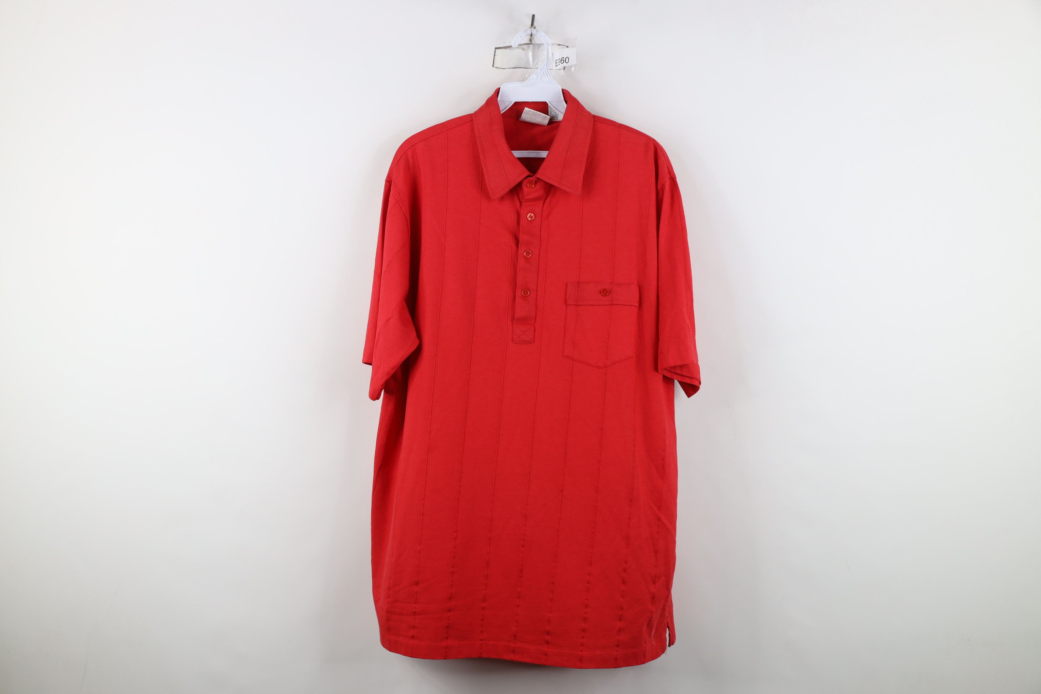 Vintage Vintage 90s Streetwear Striped Knit Golf Polo Shirt Red Size US XL / EU 56 / 4 - 1 Thumbnail