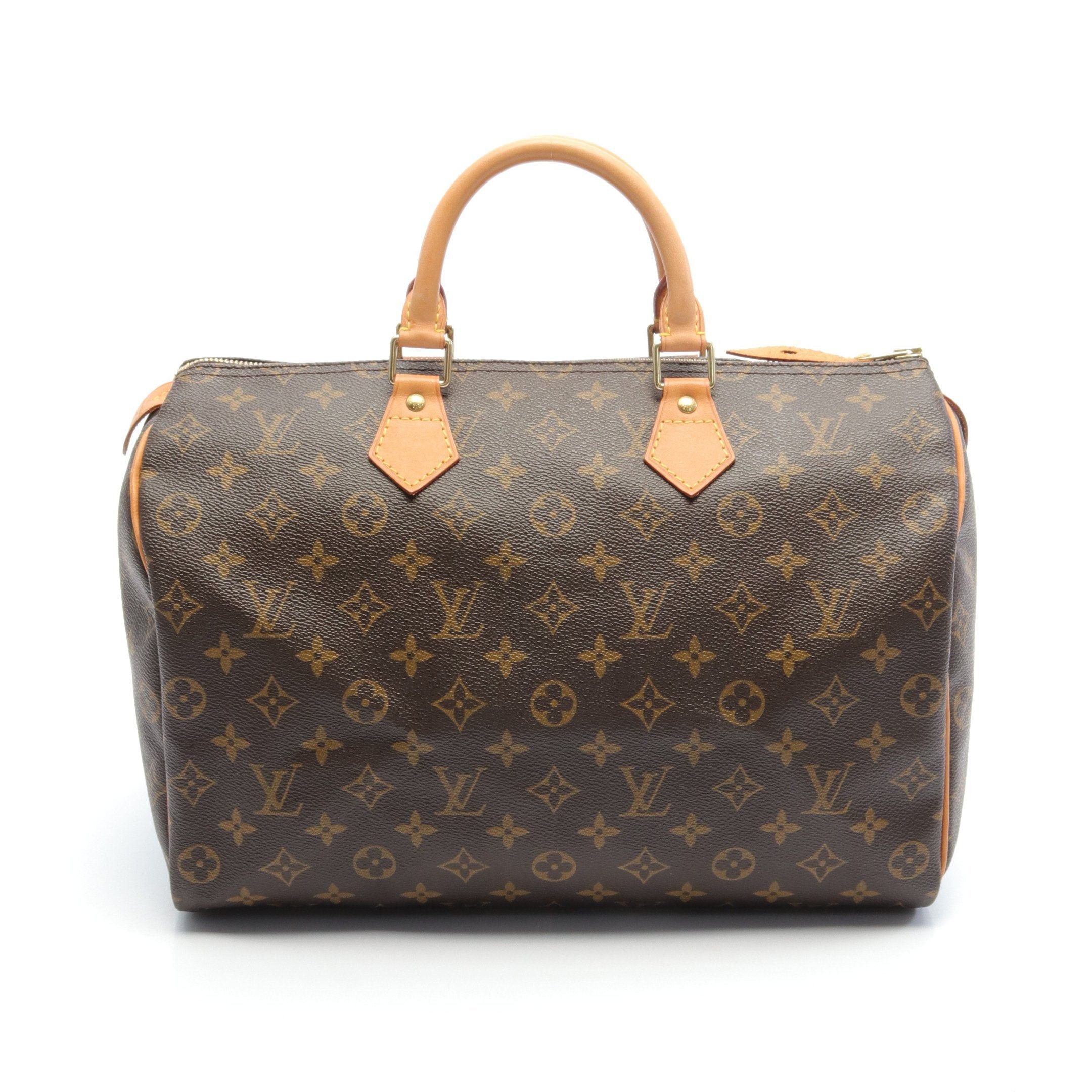 Louis Vuitton Louis Vuitton Speedy 35 Monogram Handbag Leather Brown Size ONE SIZE - 1 Thumbnail