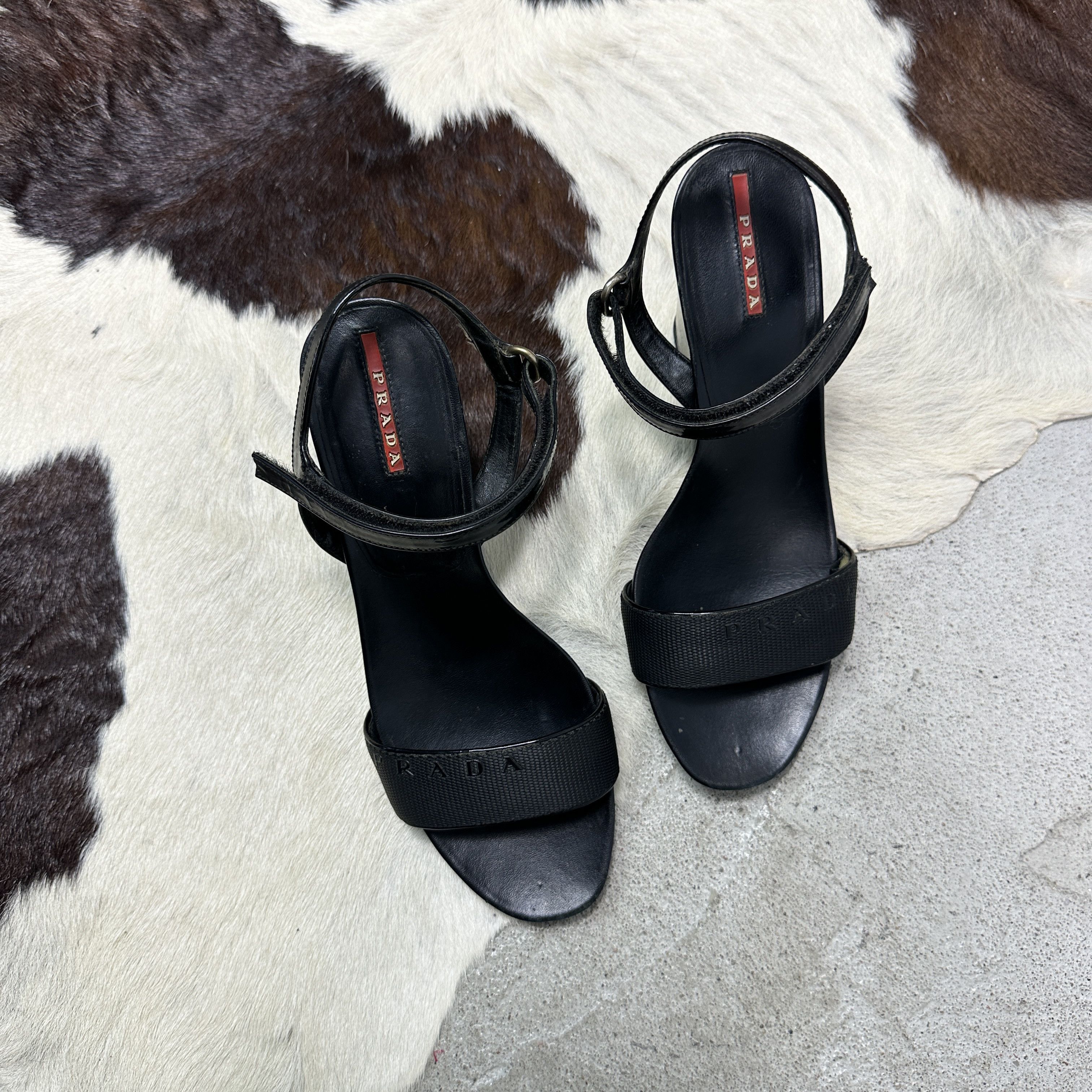 Prada Vintage Old Money Leather Platform Prada Sandals 00s Size US 8 / IT 38 - 3 Thumbnail