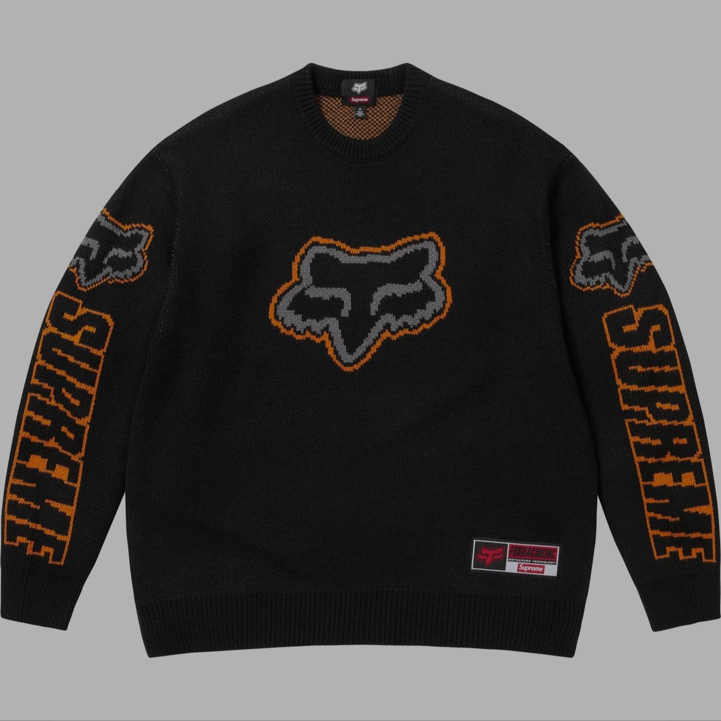 Supreme Supreme Fox Racing Knit Sweater Black/Orange FW25 - Medium Size US M / EU 48-50 / 2 - 7 Thumbnail