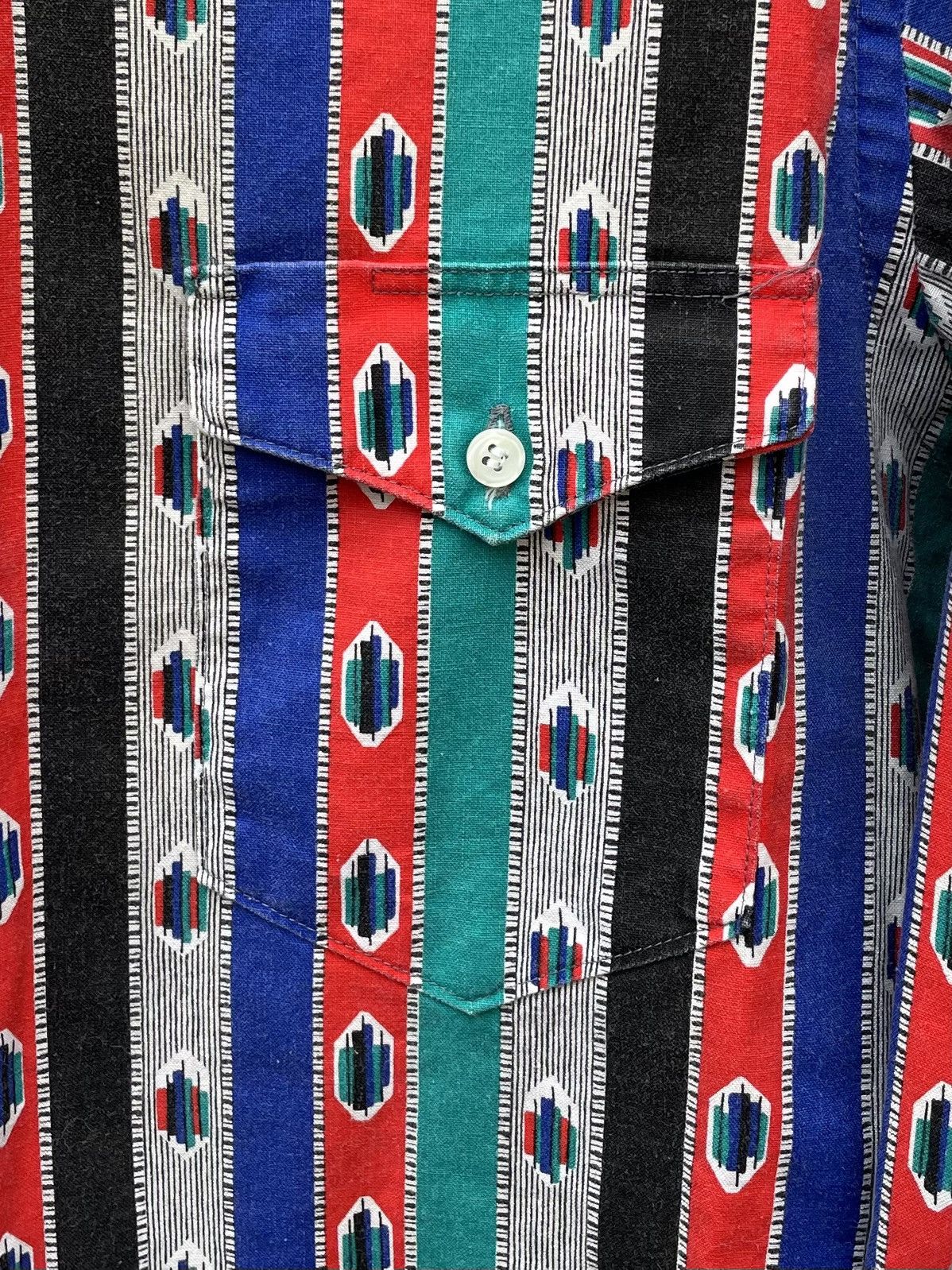 Wrangler VTG Wrangler Multicolor Abstract Striped Single Needle shirt Size US L / EU 52-54 / 3 - 4 Thumbnail
