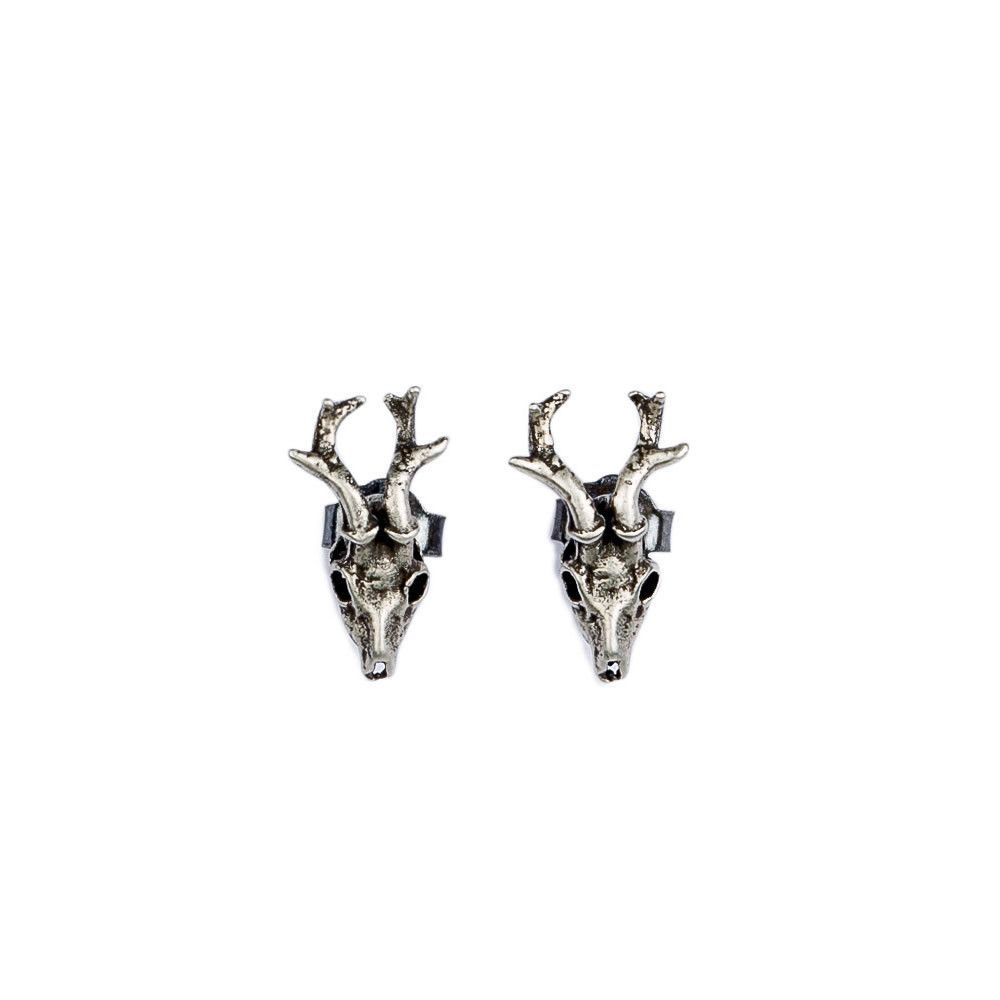 Jewelry Sheep Skeleton Demon Modern Earrings One Pairs Chrome Size ONE SIZE - 5 Thumbnail