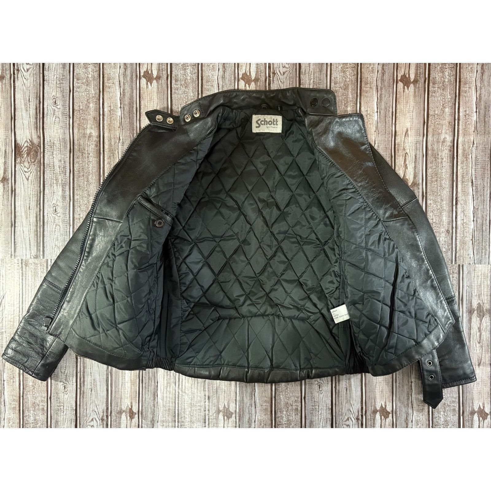 Schott Schott Leather Cafe Racer Motorcycle Jacket Size S color Bla Size S / US 4 / IT 40 - 5 Thumbnail