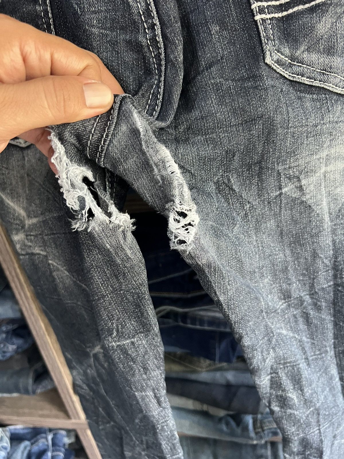 semanticdesign 🔥Rare Semantic Design Flared Distressed Denim Size US 35 - 13 Thumbnail