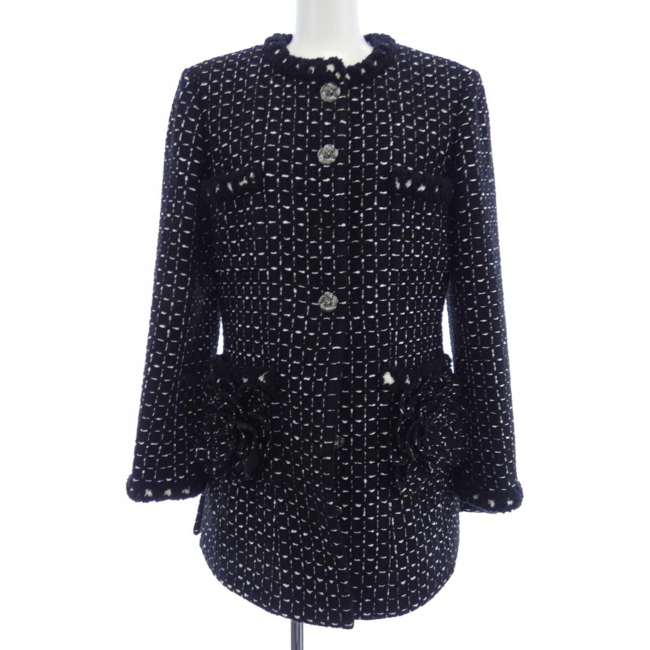 Chanel Chanel Chanel Collarless Jacket Textile Outerwear P75819V67489 DUTY FREE for USA Size ONE SIZE - 1 Thumbnail