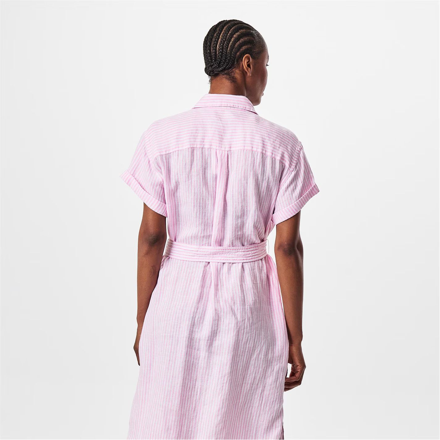 Polo Ralph Lauren o1g2r1mq0825 Polo Shirt Dress in White/Pink Size XS / US 0-2 / IT 36-38 - 4 Thumbnail