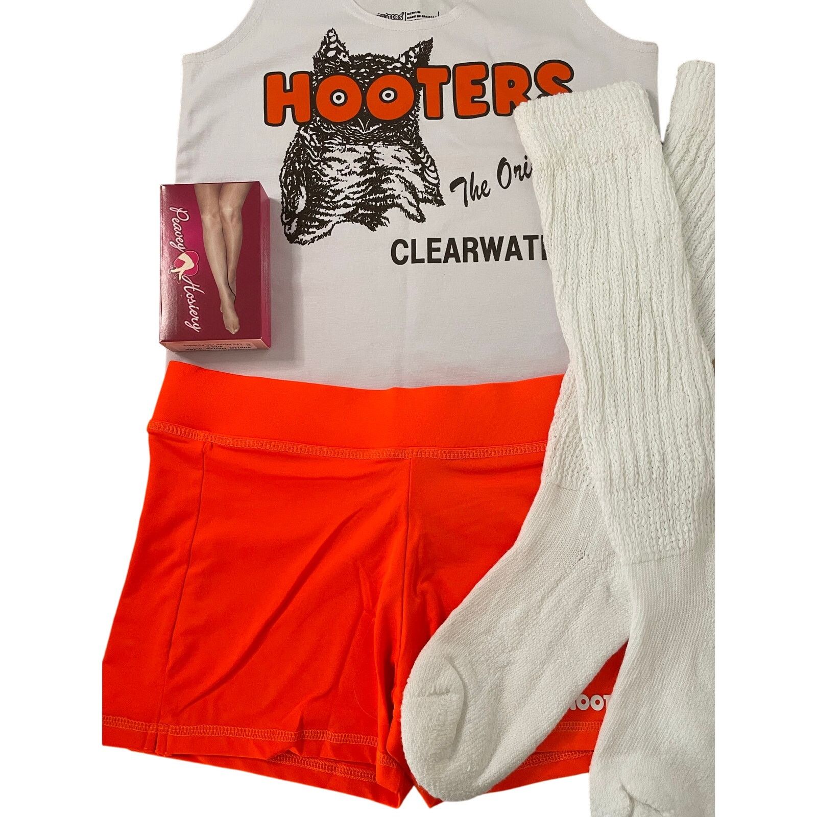 Other New Hooters Uniform Tank Shorts Pouch Tag Socks hose Med/Lrg Size M / US 6-8 / IT 42-44 - 2 Thumbnail