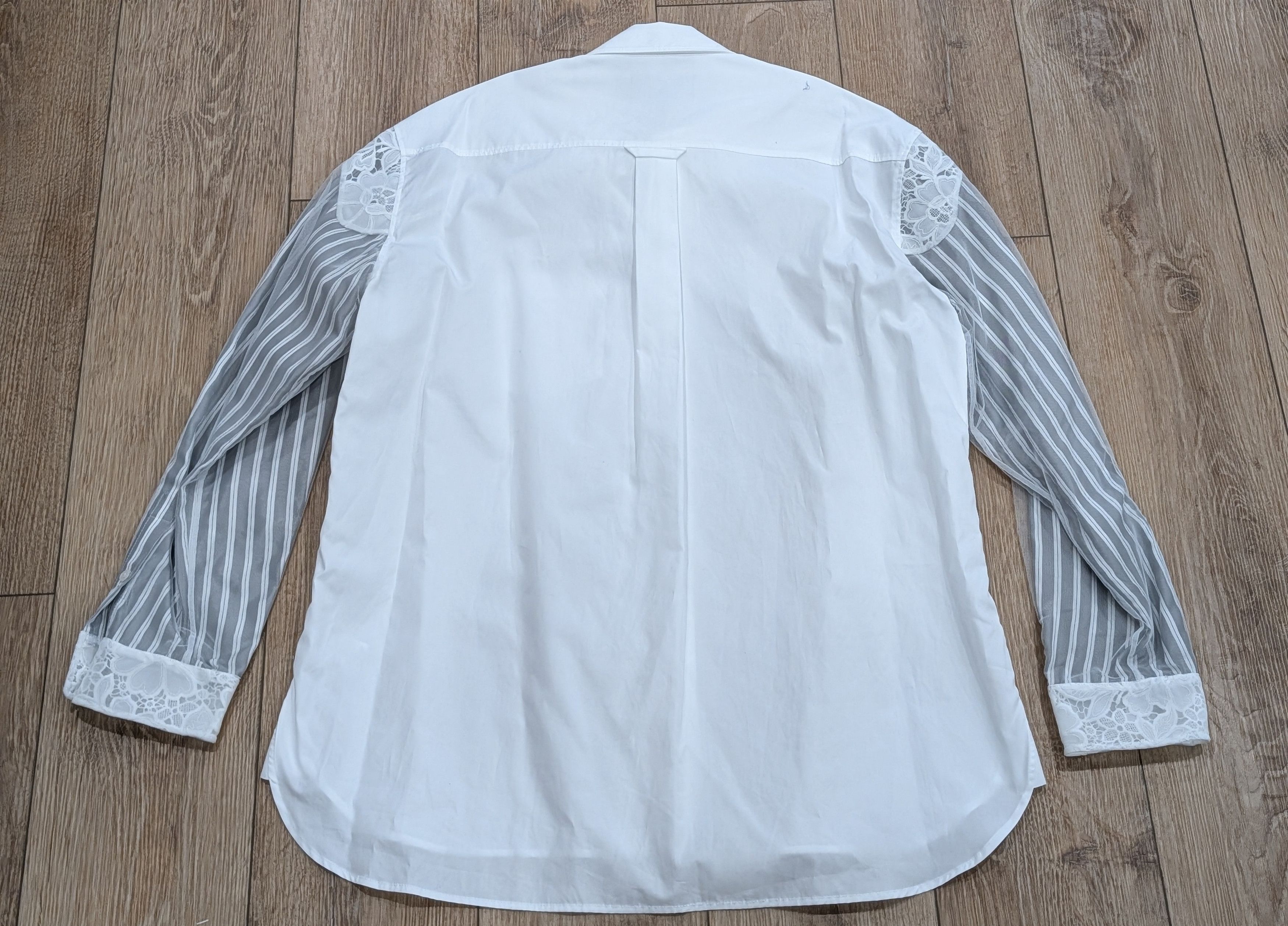 Simone Rocha SIMONE ROCHA Lace Trim Stripe Sport Shirt White/Blue Large Size US L / EU 52-54 / 3 - 4 Thumbnail