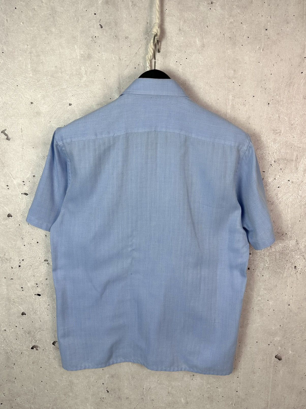 Yves Saint Laurent Vintage YSL YvesSaintLaurent Blue Cotton Short Sleeve Shirt Size US M / EU 48-50 / 2 - 9 Thumbnail