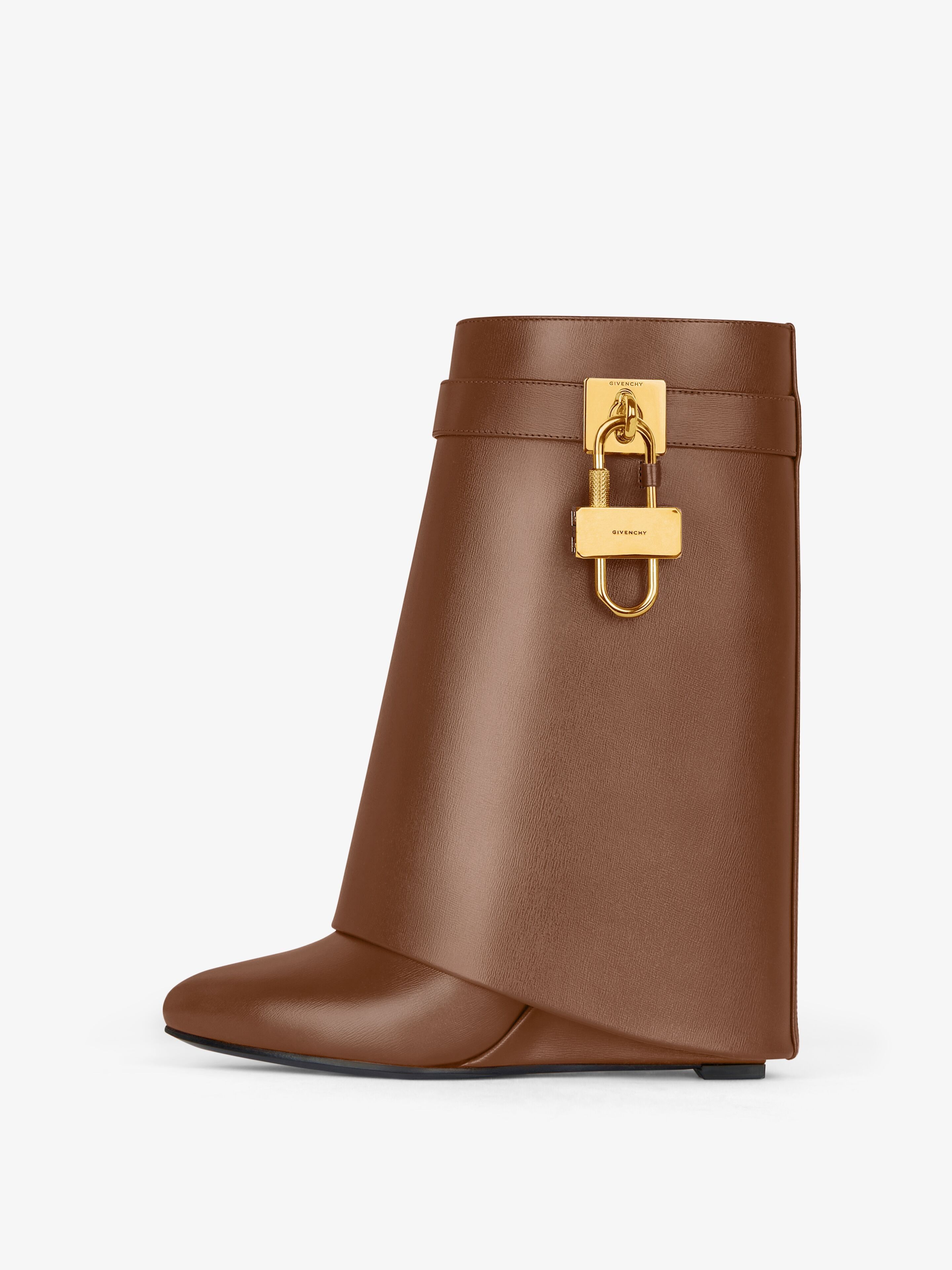 Givenchy o1srvl11e0525 Shark Lock Ankle Boots 90mm in Walnut Brown Size US 9 / IT 39 - 4 Thumbnail