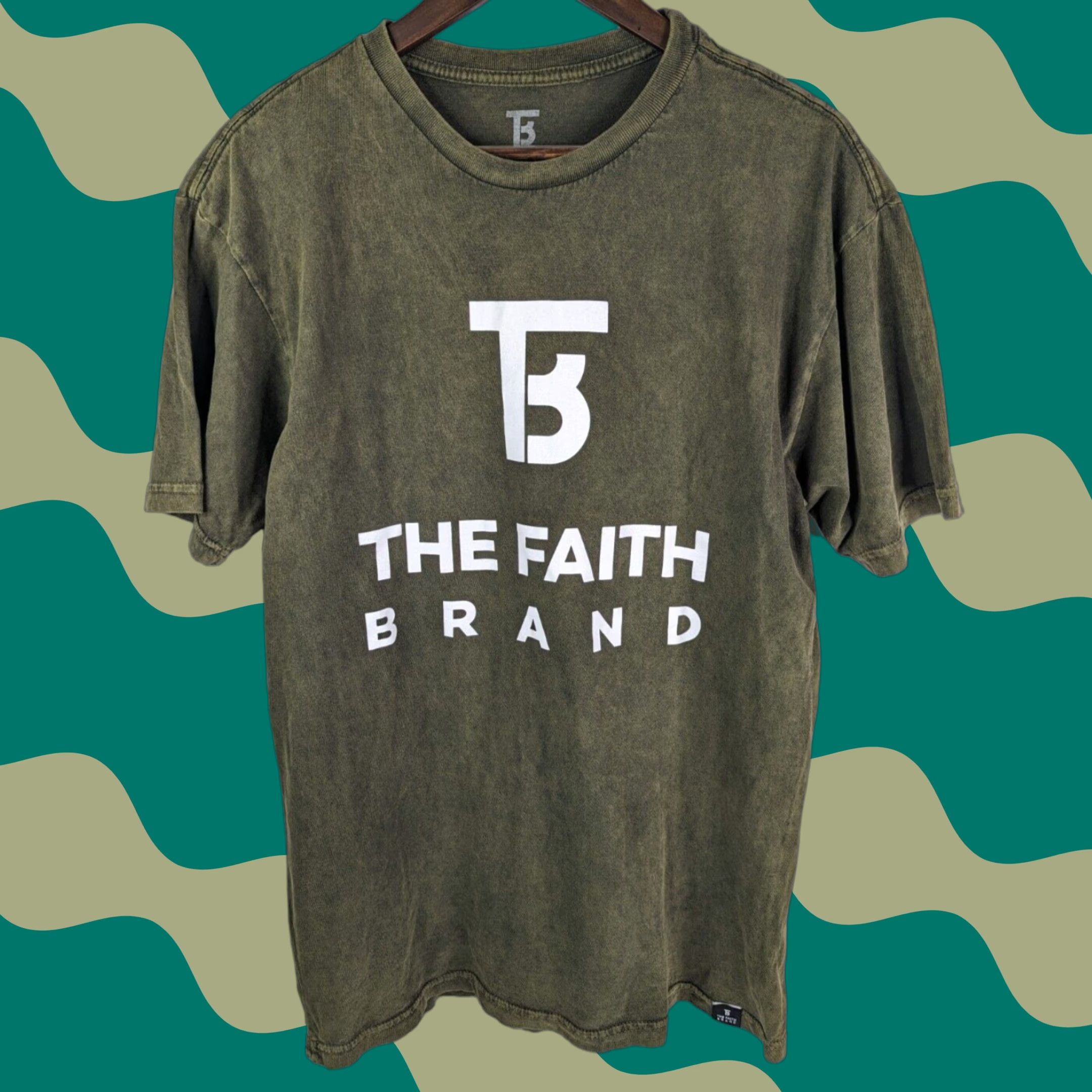 Vintage The Faith Brand Olive Green T-Shirt Mens L Crew Neck Short Sleeve Cotton Blend Religious Shirt Summer Women Size L / US 10 / IT 46 - 1 Thumbnail
