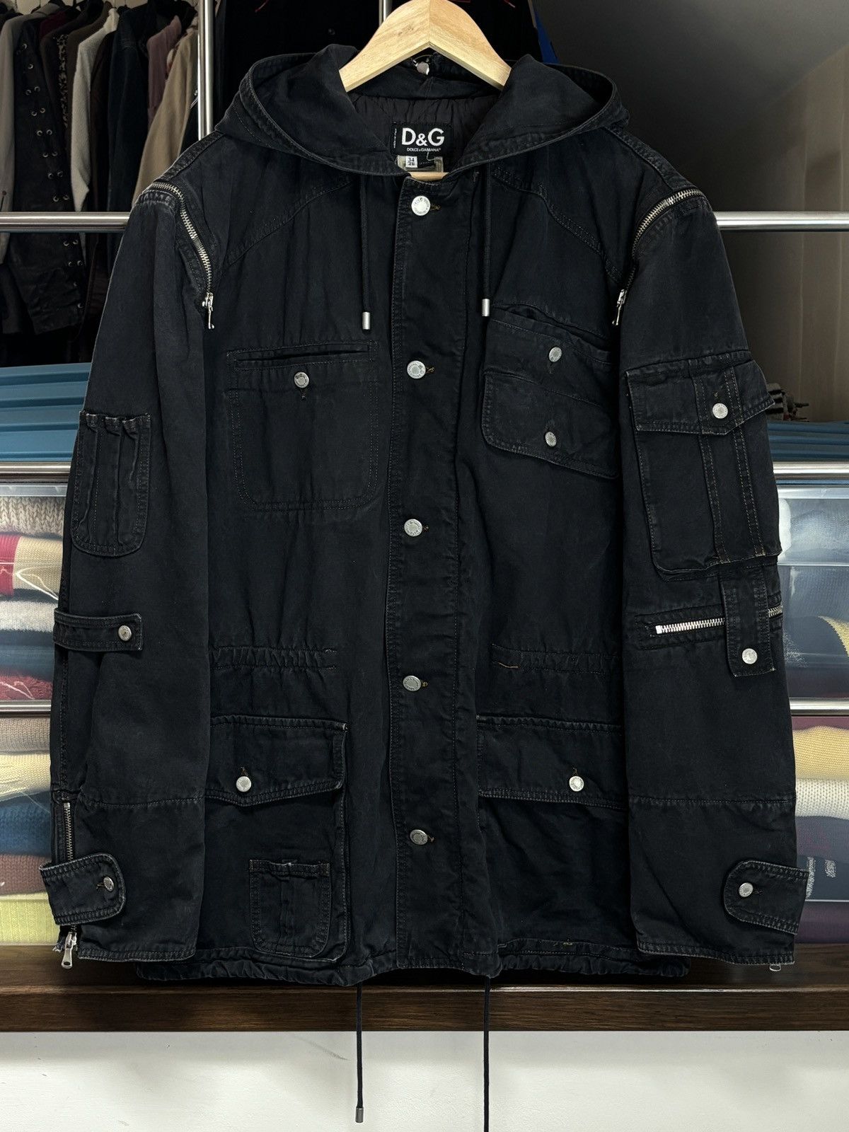 00s Archival Dolce & Gabbana Zippers Pockets Cargo Jacket