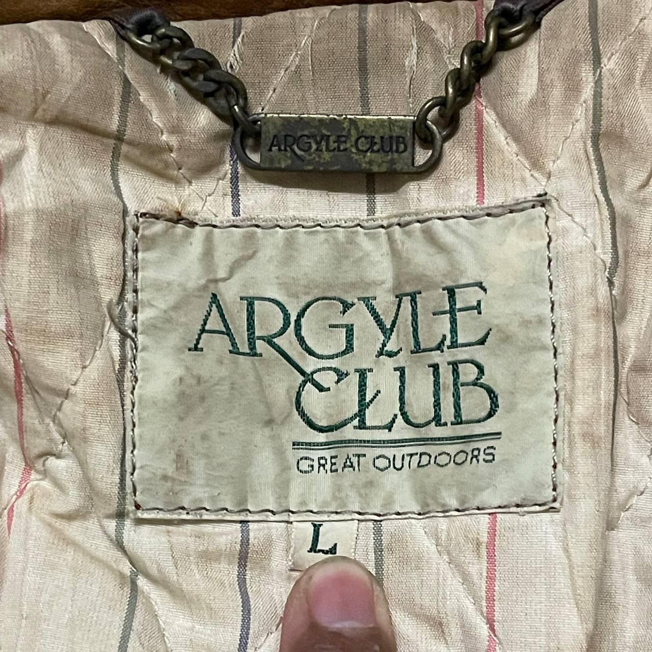 Japanese Brand Vintage Argyle Club Great Outdoors Leather Jacket Size US L / EU 52-54 / 3 - 7 Thumbnail
