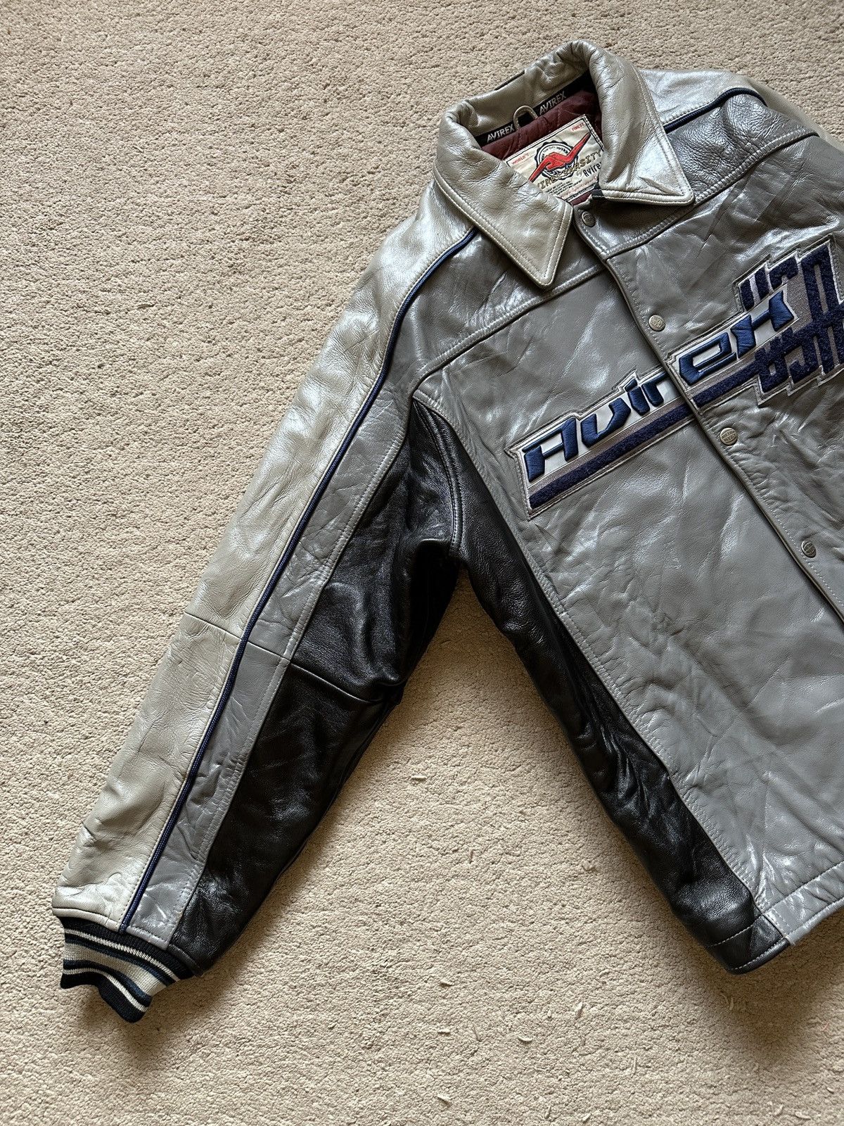Avirex × Vintage 1990s Avirex Spirit of American Leather Varsity Jacket Size US XL / EU 56 / 4 - 5 Thumbnail